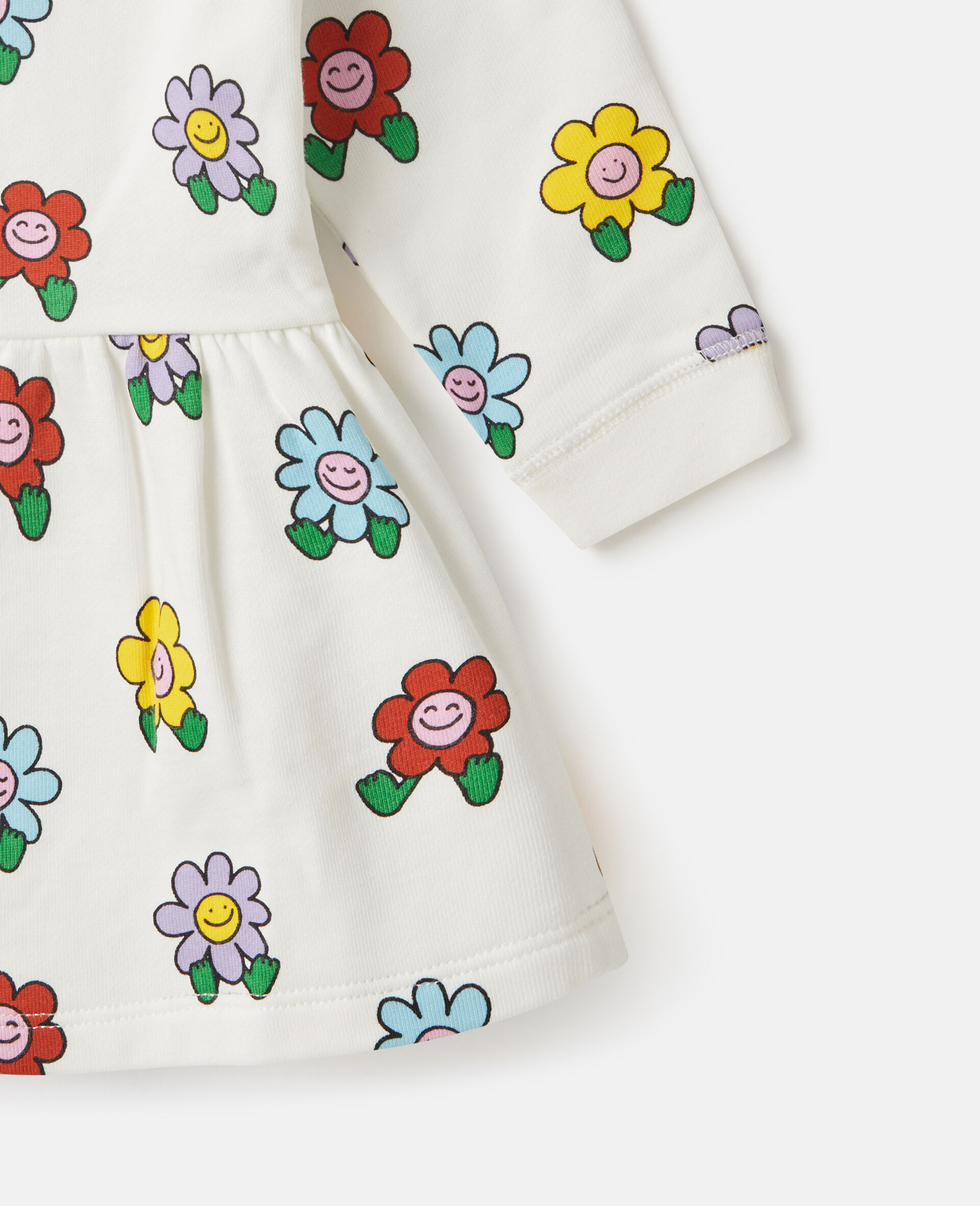 Robe a manches longues avec imprime fleurs-Blanc-large image number 3