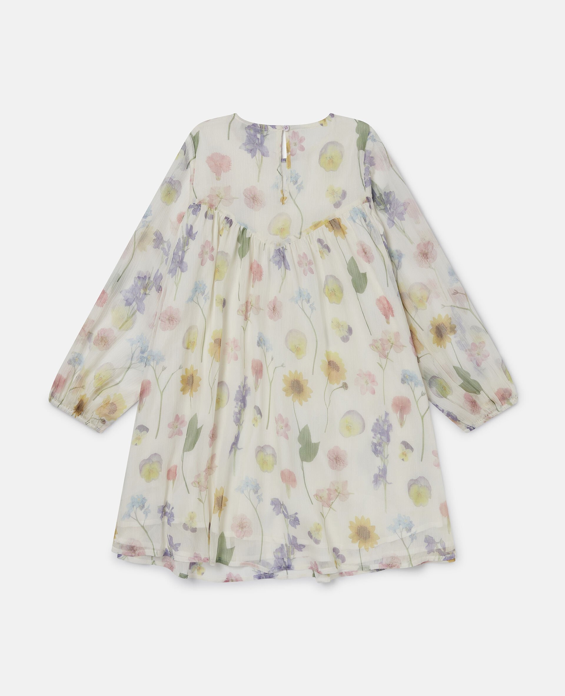 Floral Print Long Sleeve Dress-Cream-large image number 2