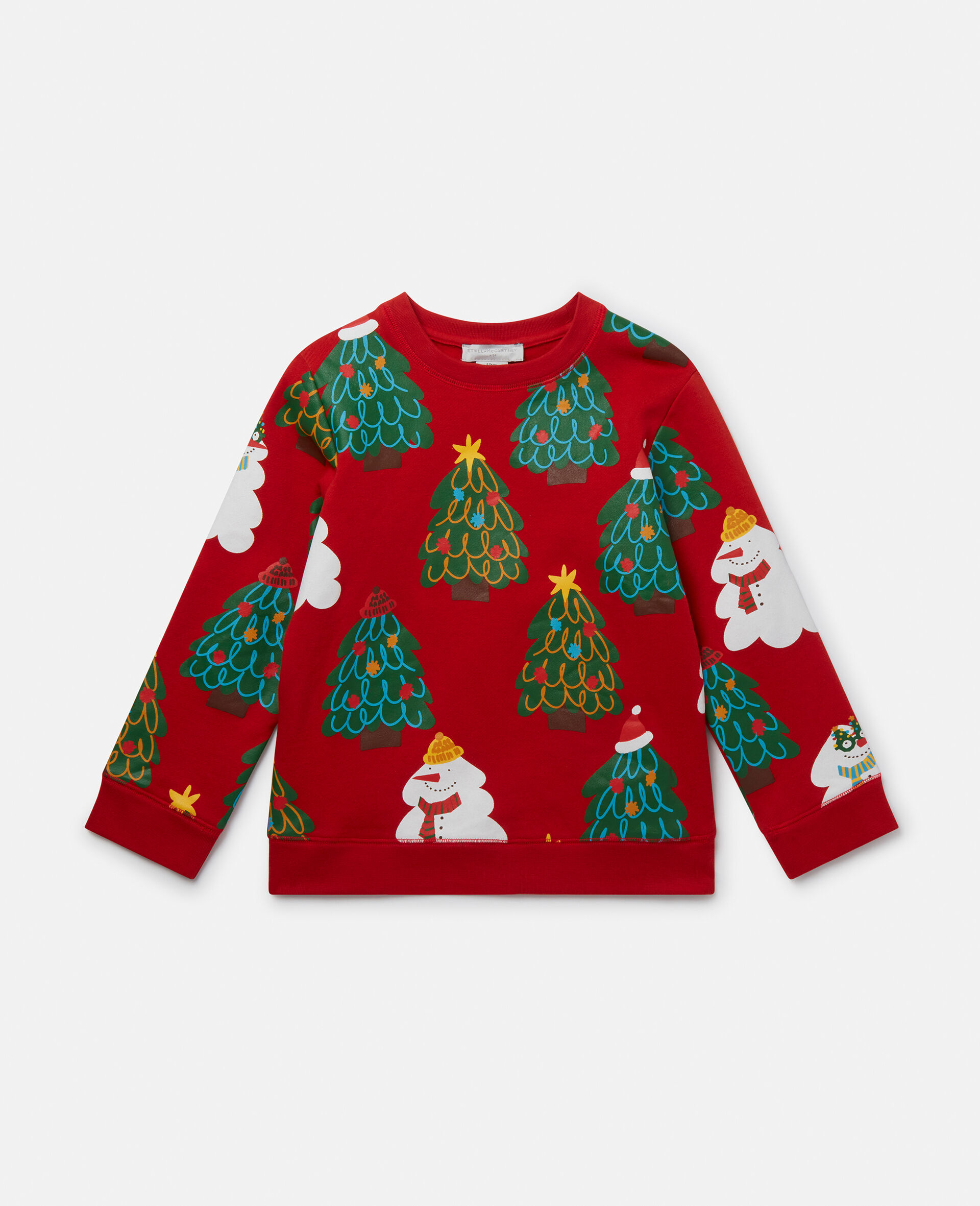 Christmas Tree Pattern Sweatshirt-Red-large image number 0