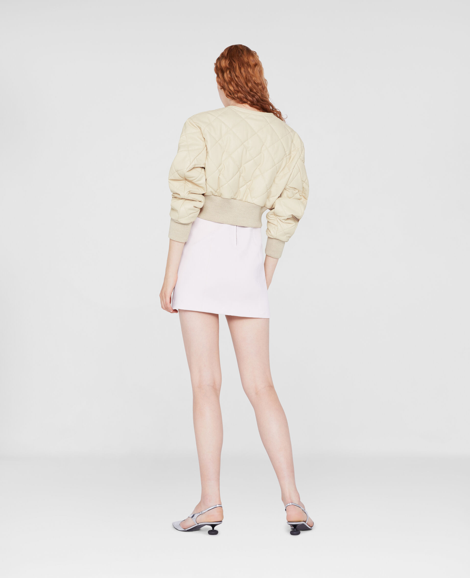 Quilted Cropped Bomber Jacket-White-large image number 2
