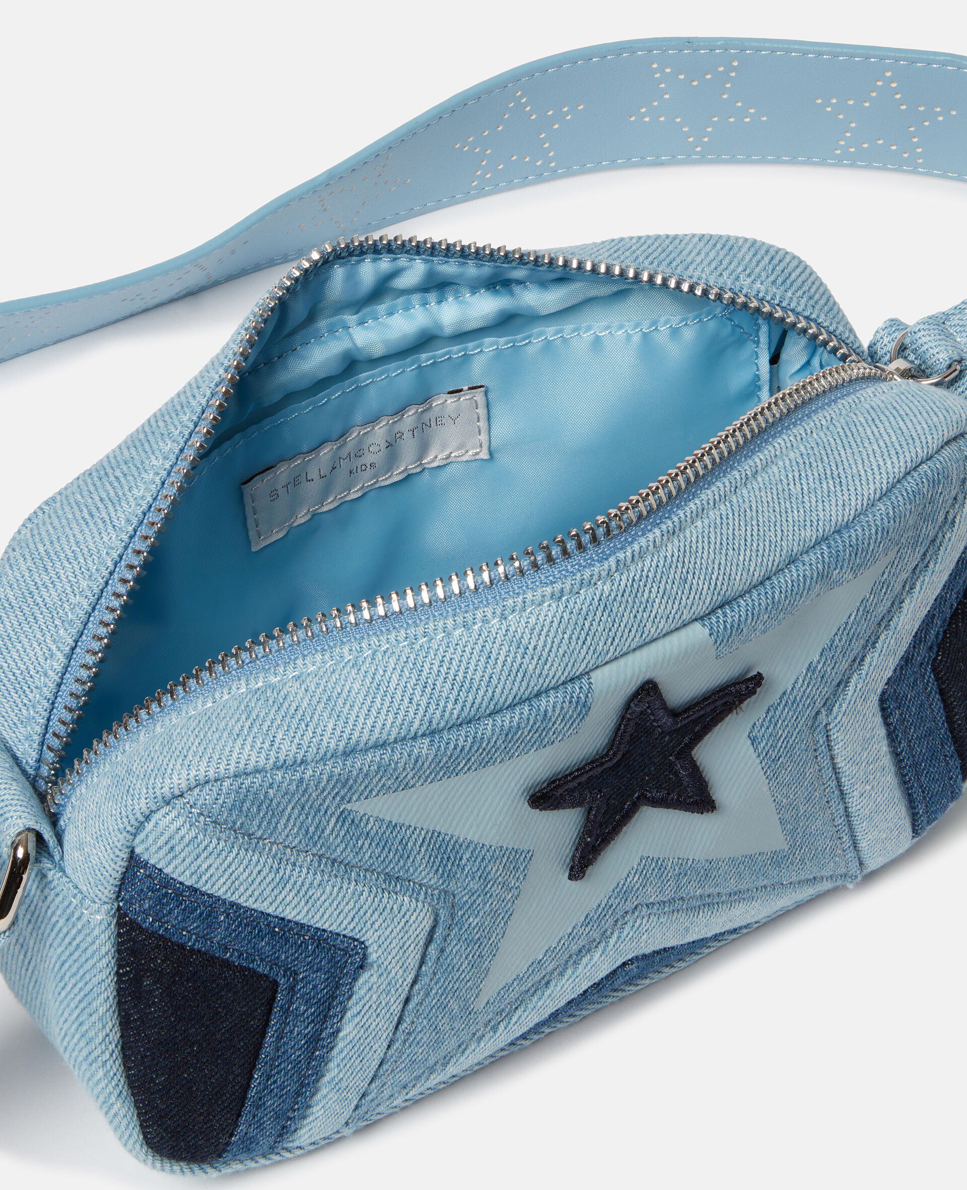 Star Motif Denim Crossbody Bag-Multicolour-large image number 3
