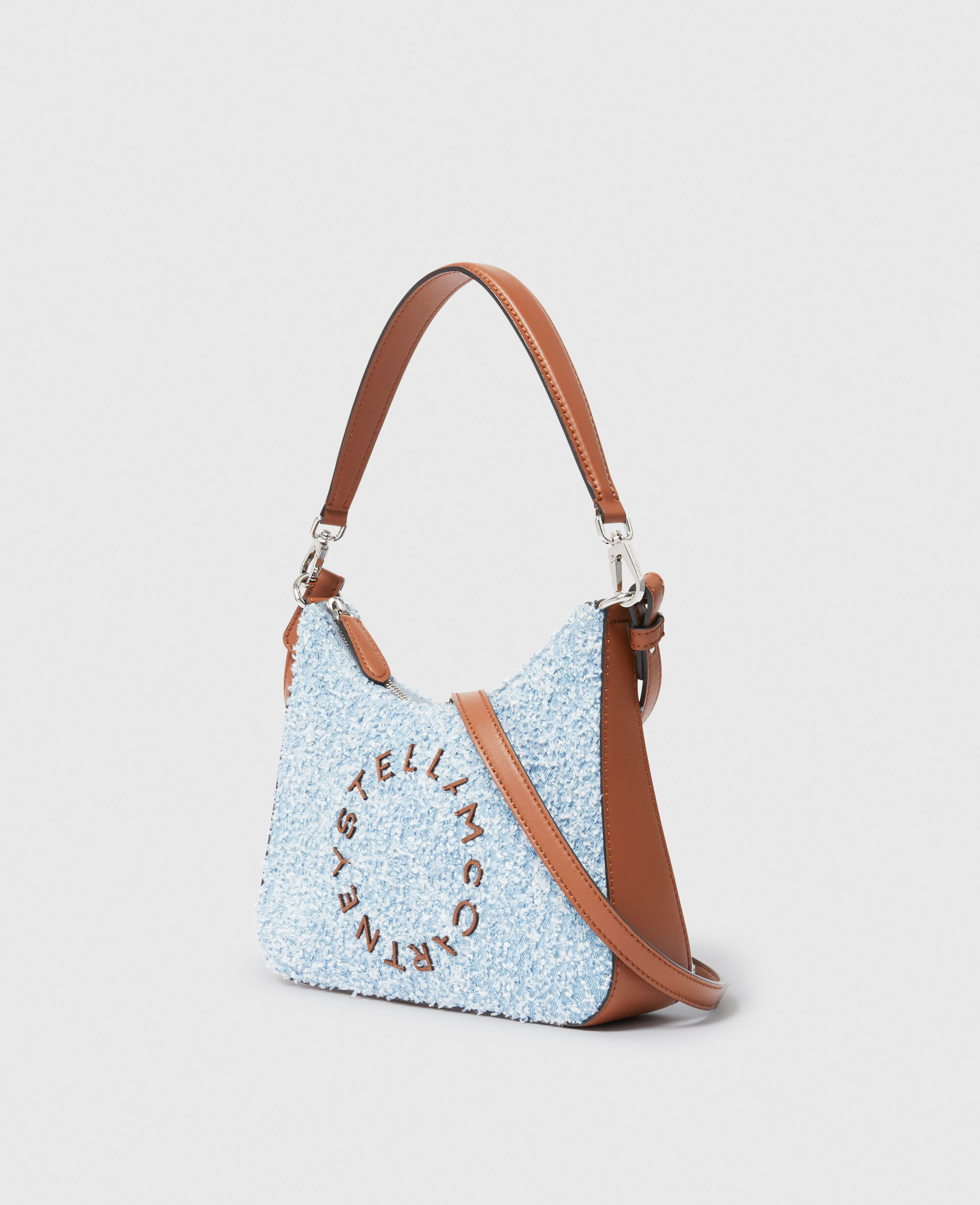 Women Light blue Logo Denim Boucle Crossbody Shoulder Bag Stella McCartney IE