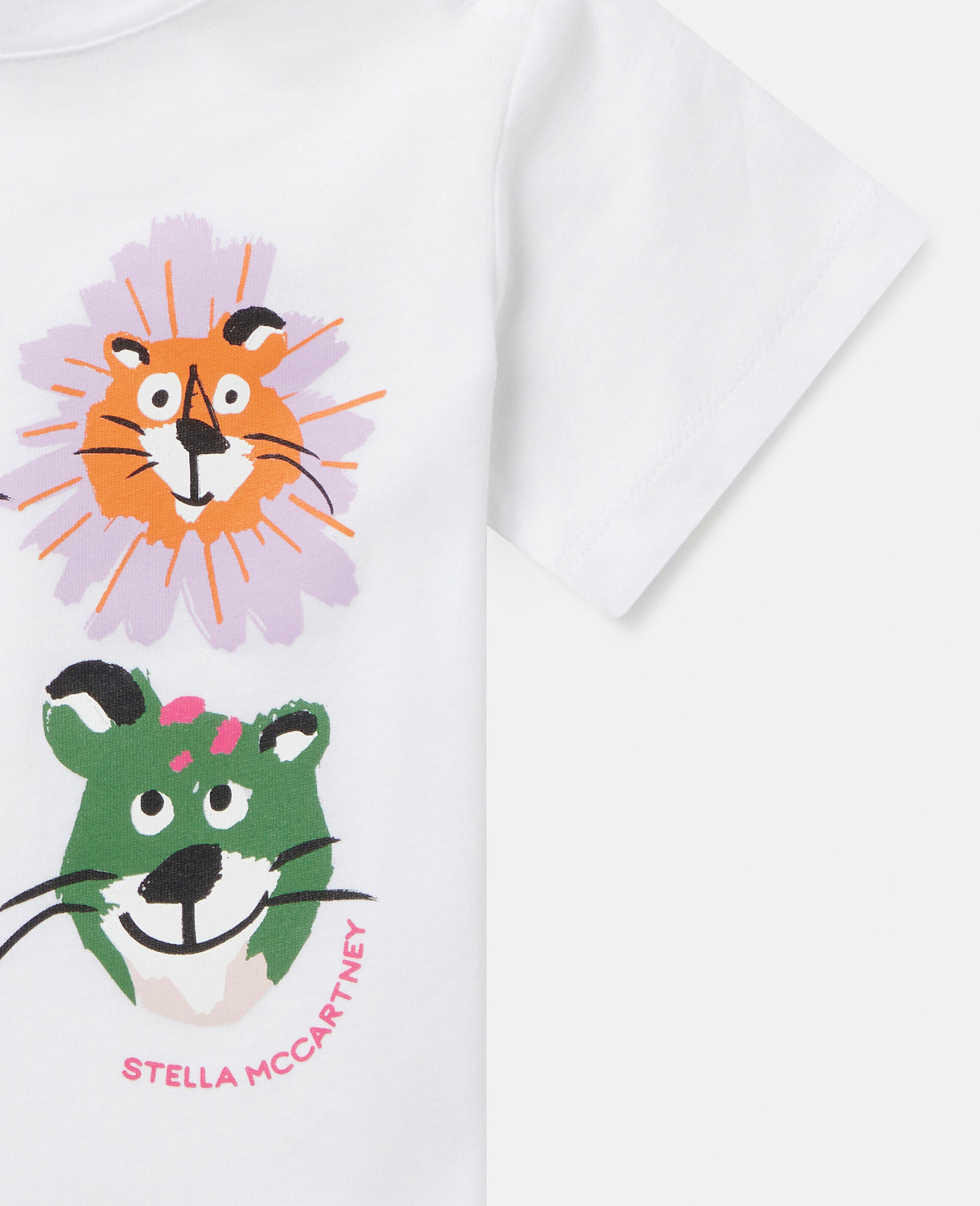 Lion Family Print T-Shirt-White-large image number 1