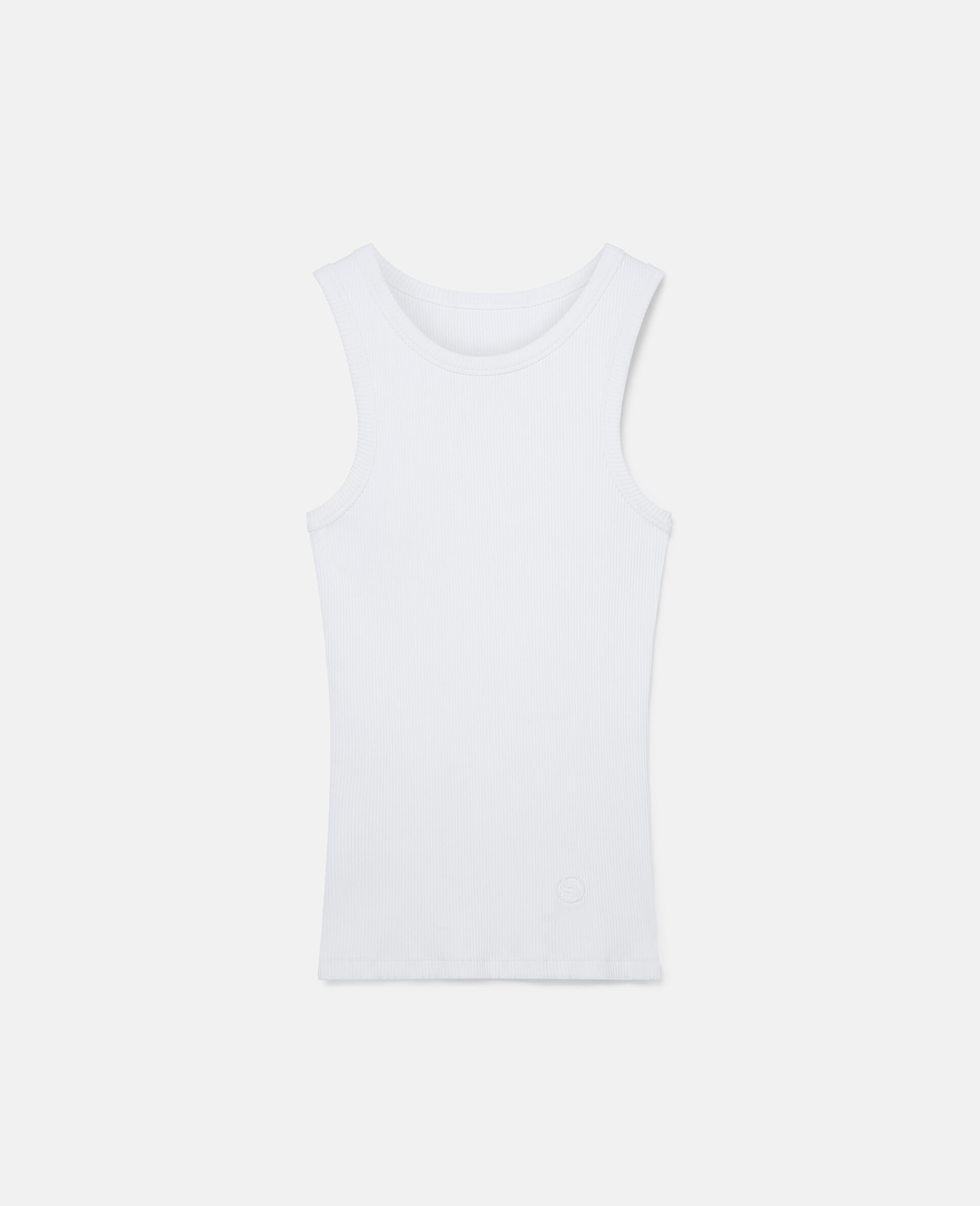 S-Wave Ribbed Tank Top-White-large image number 0