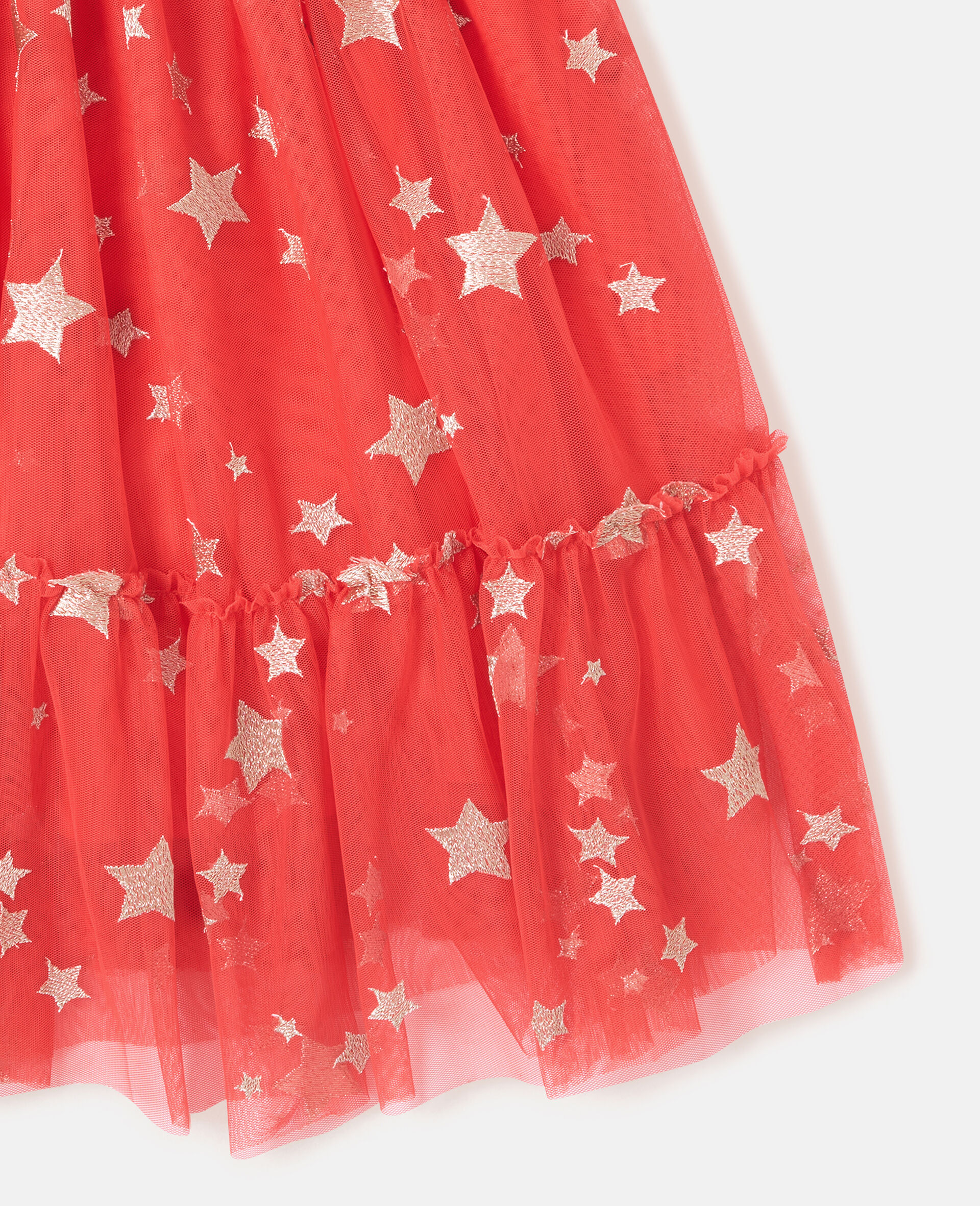Star-Embroidered Tulle Dress-Red-large image number 3