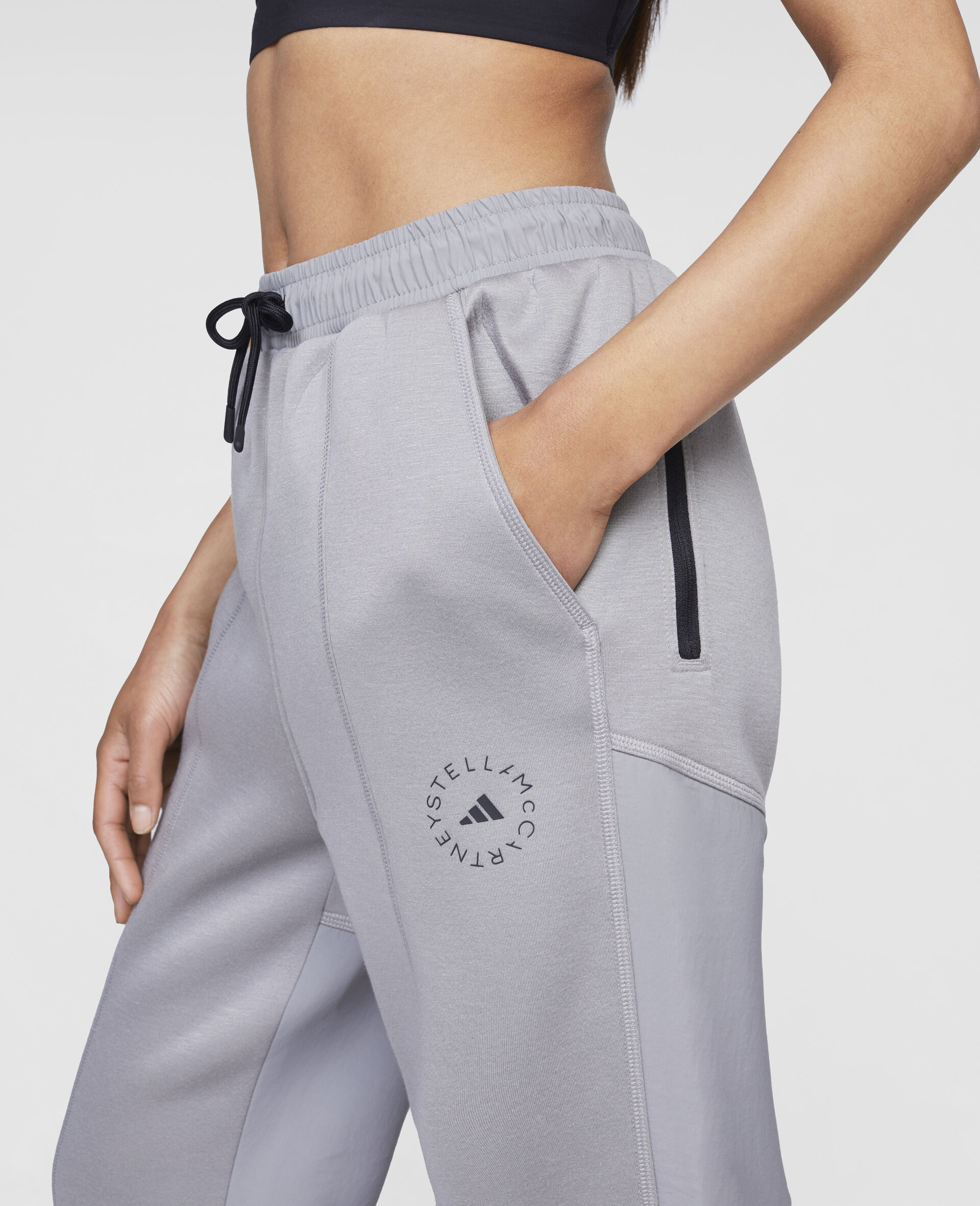 Gray Track Pants-Grey-large image number 3