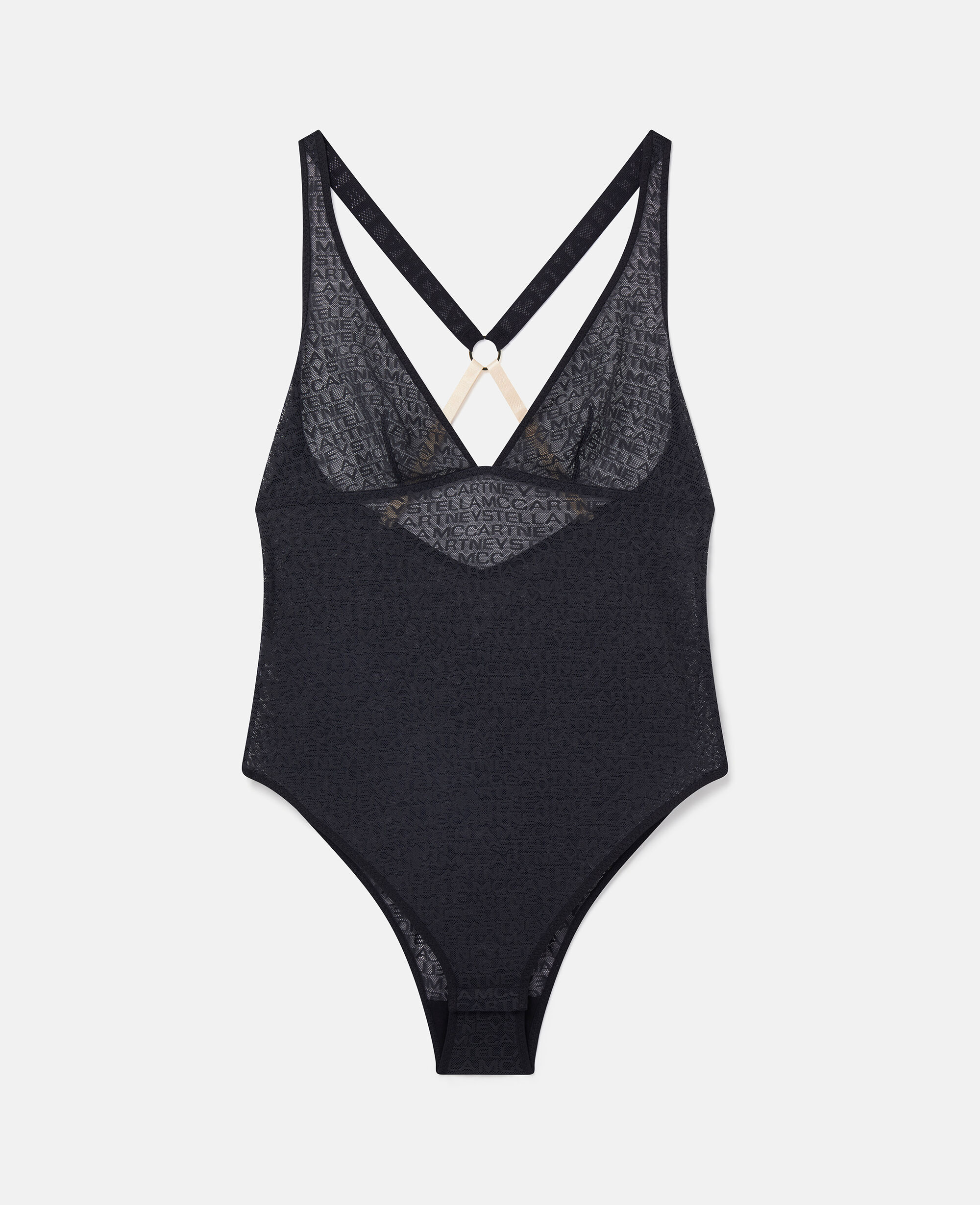 Women Black Monogram Mesh Bodysuit Stella McCartney CY