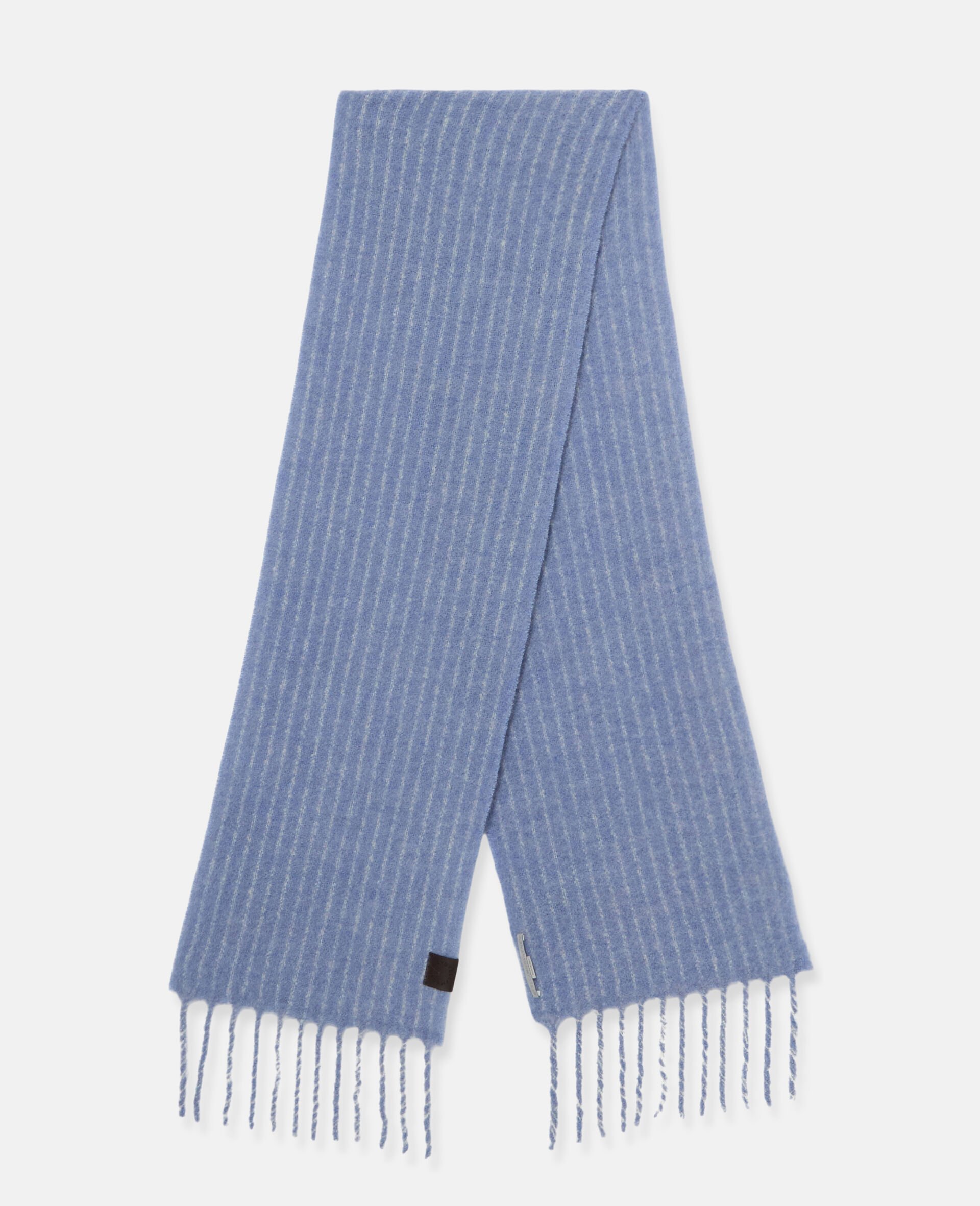 Pinstripe Logo Scarf-Blue-medium