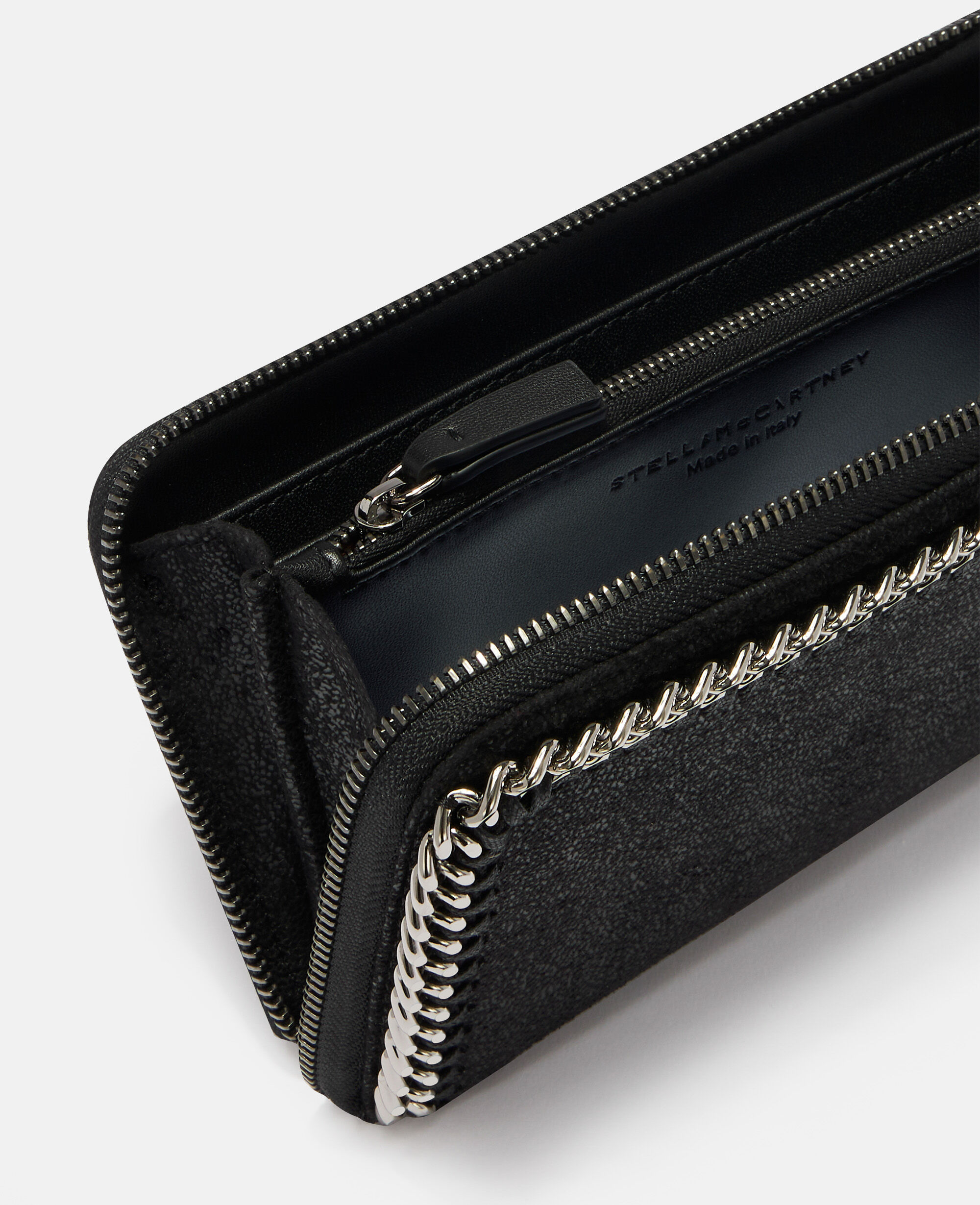 Women Black Falabella Zip Continental Wallet | Stella