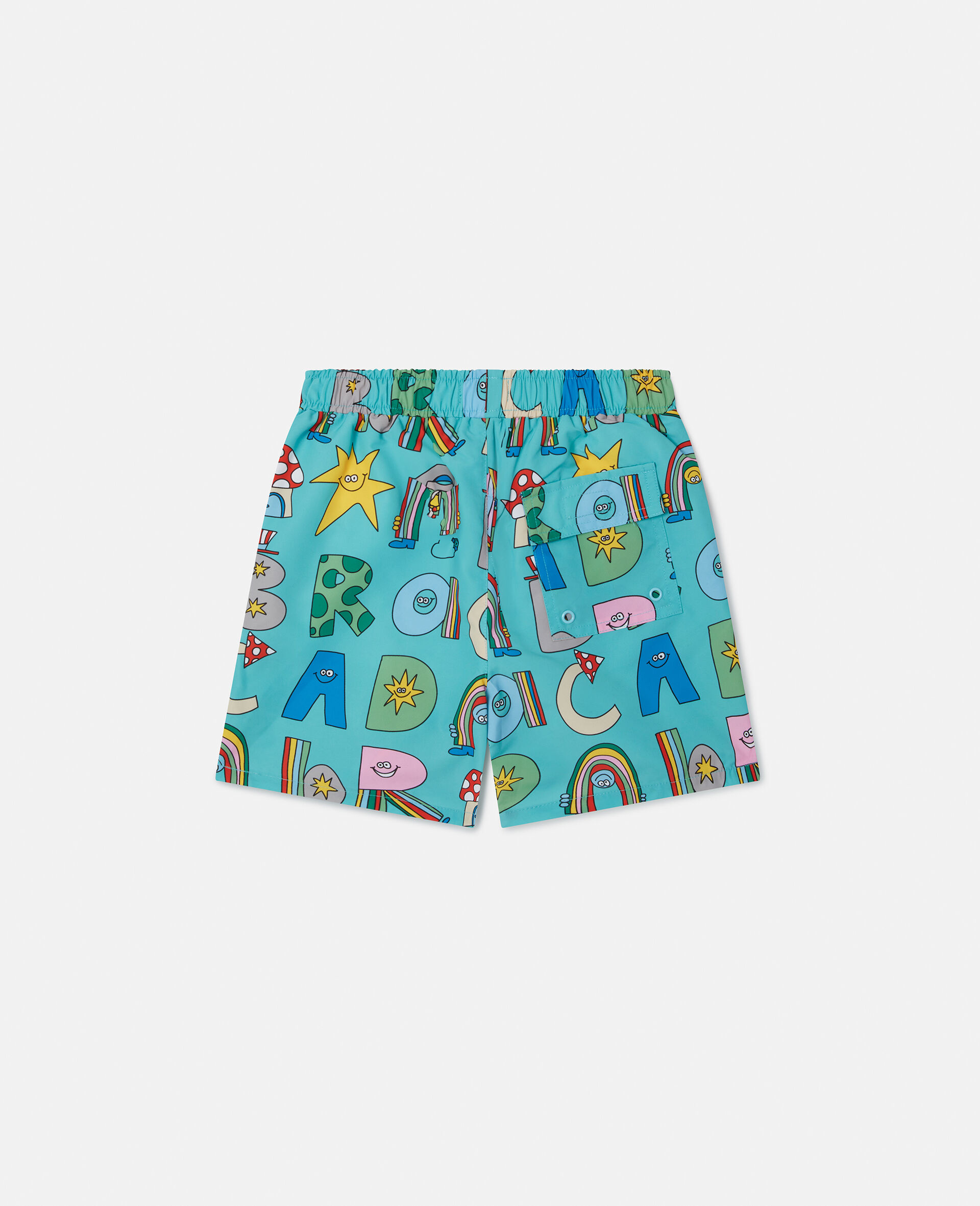 Pantaloncini da mare scritta foresta Stella-Blu-large image number 2