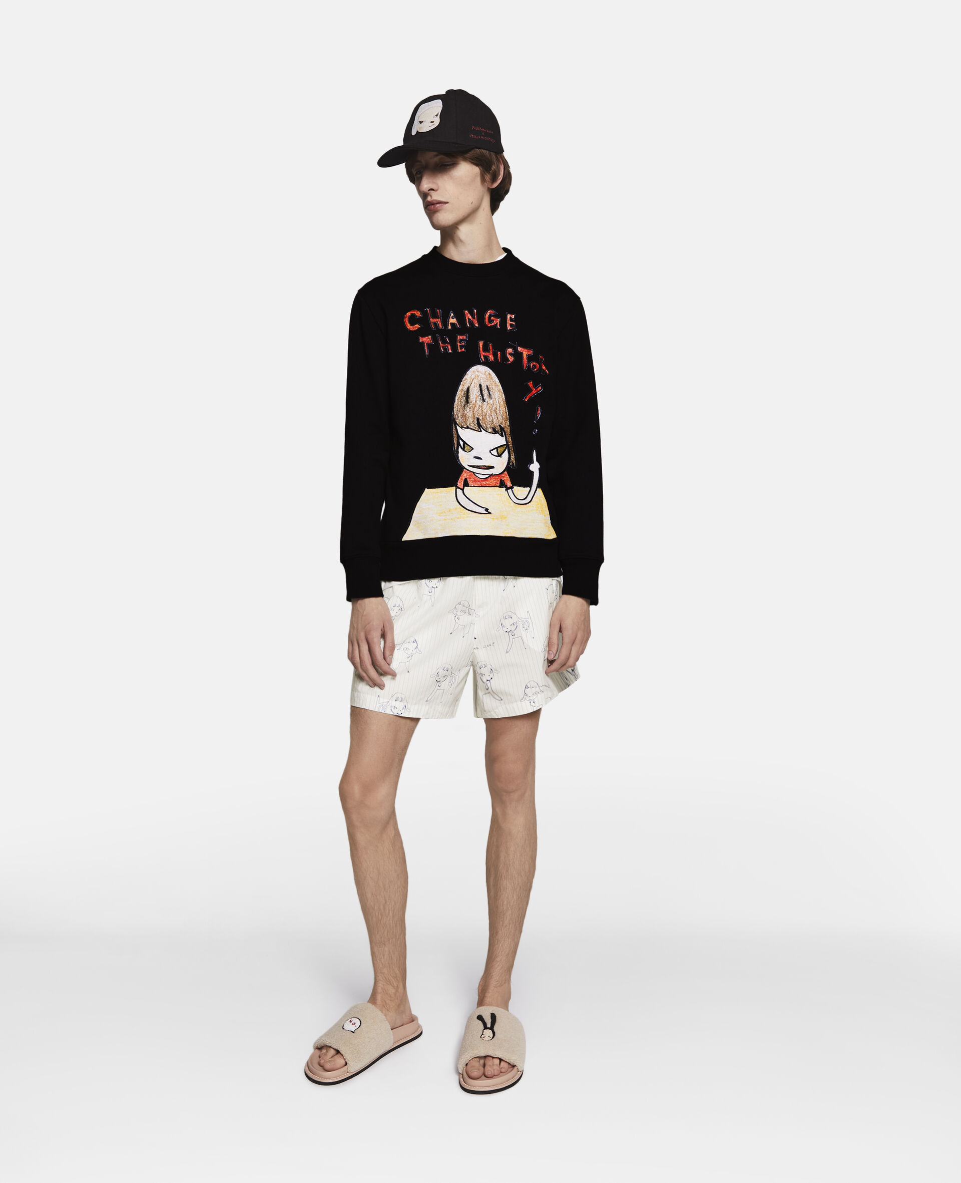 Change the History Cotton Sweatshirt-Black-large image number 1