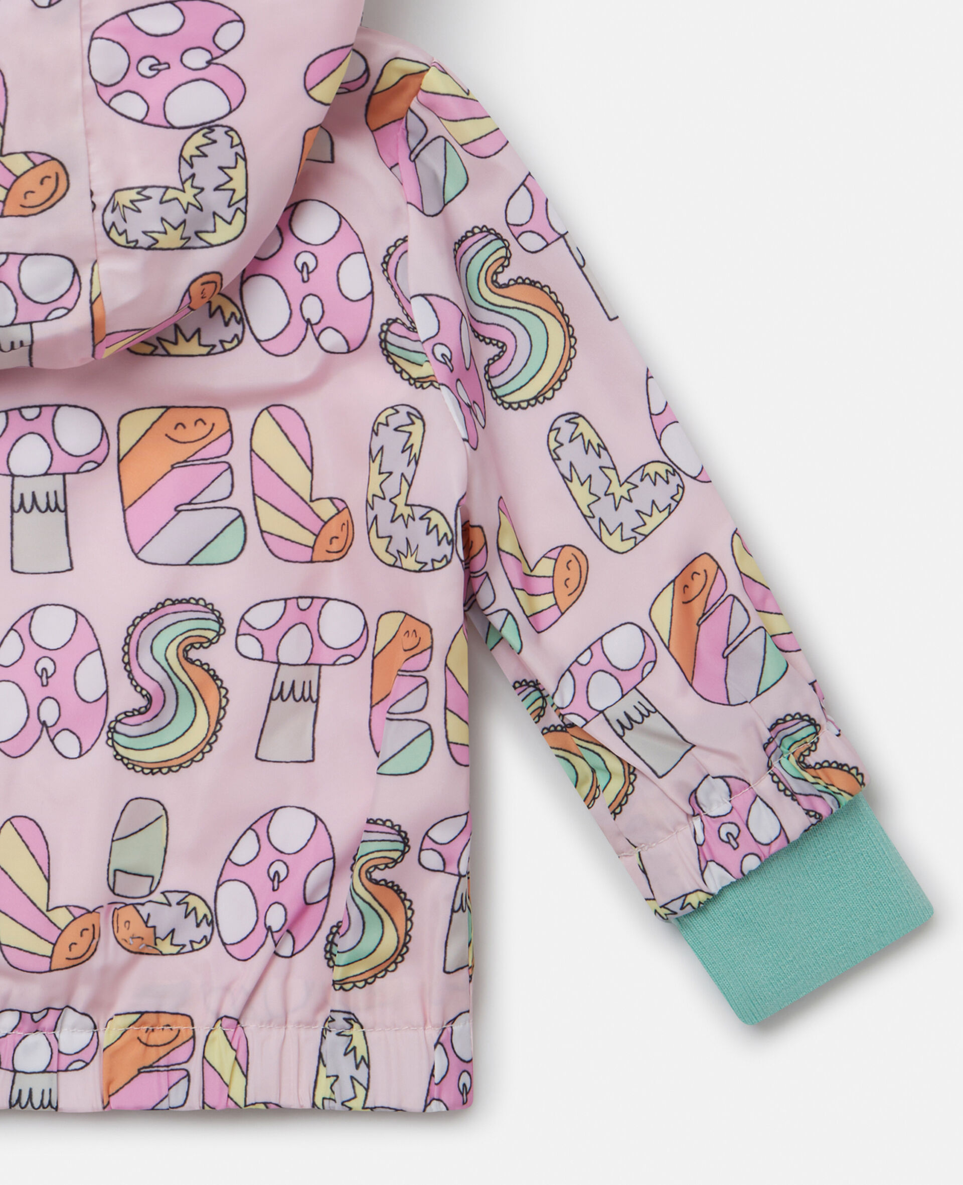 Stella Woodland Lettering Hooded Raincoat-Pink-large image number 3