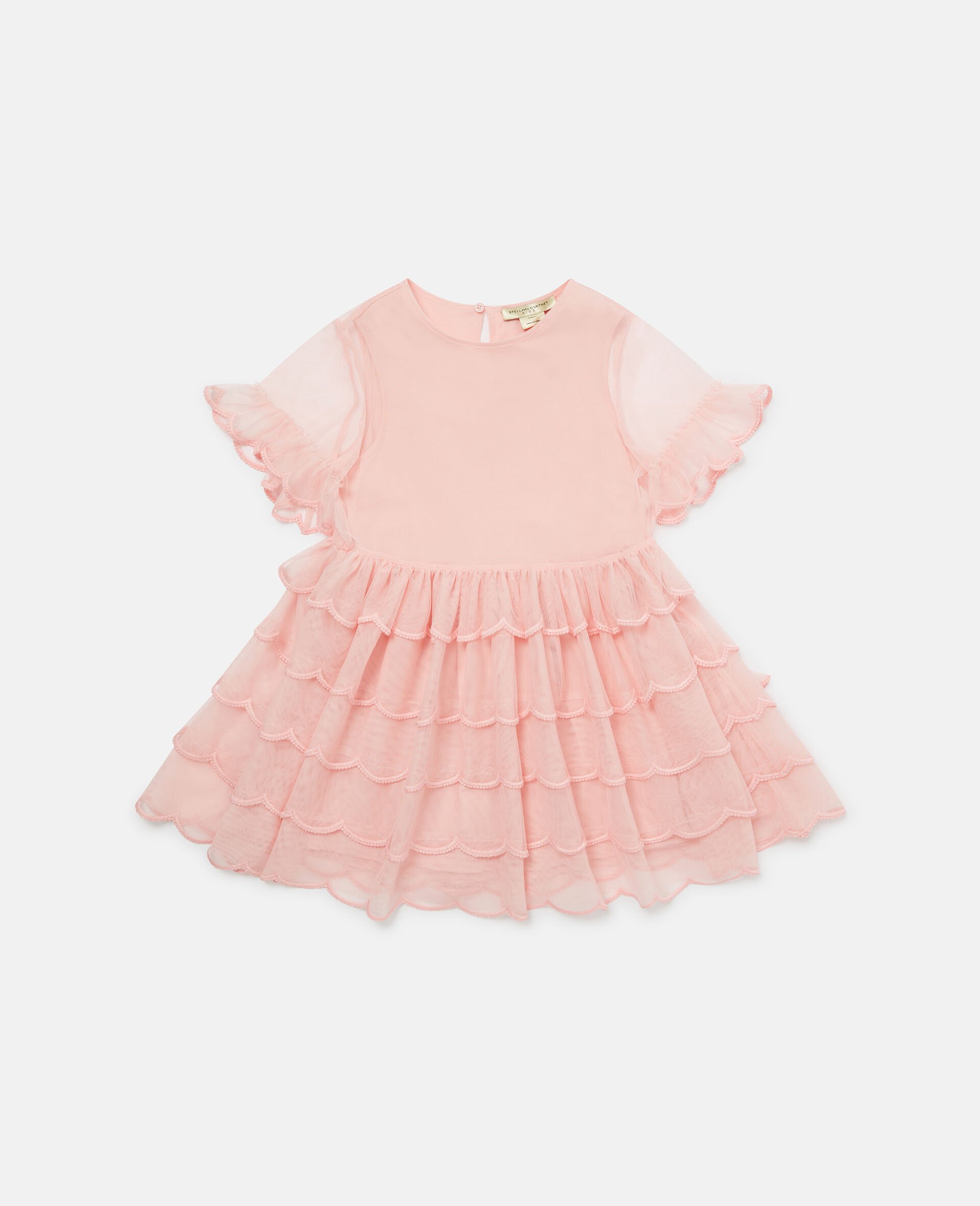 Tiered Ruffle Dress-Pink-medium