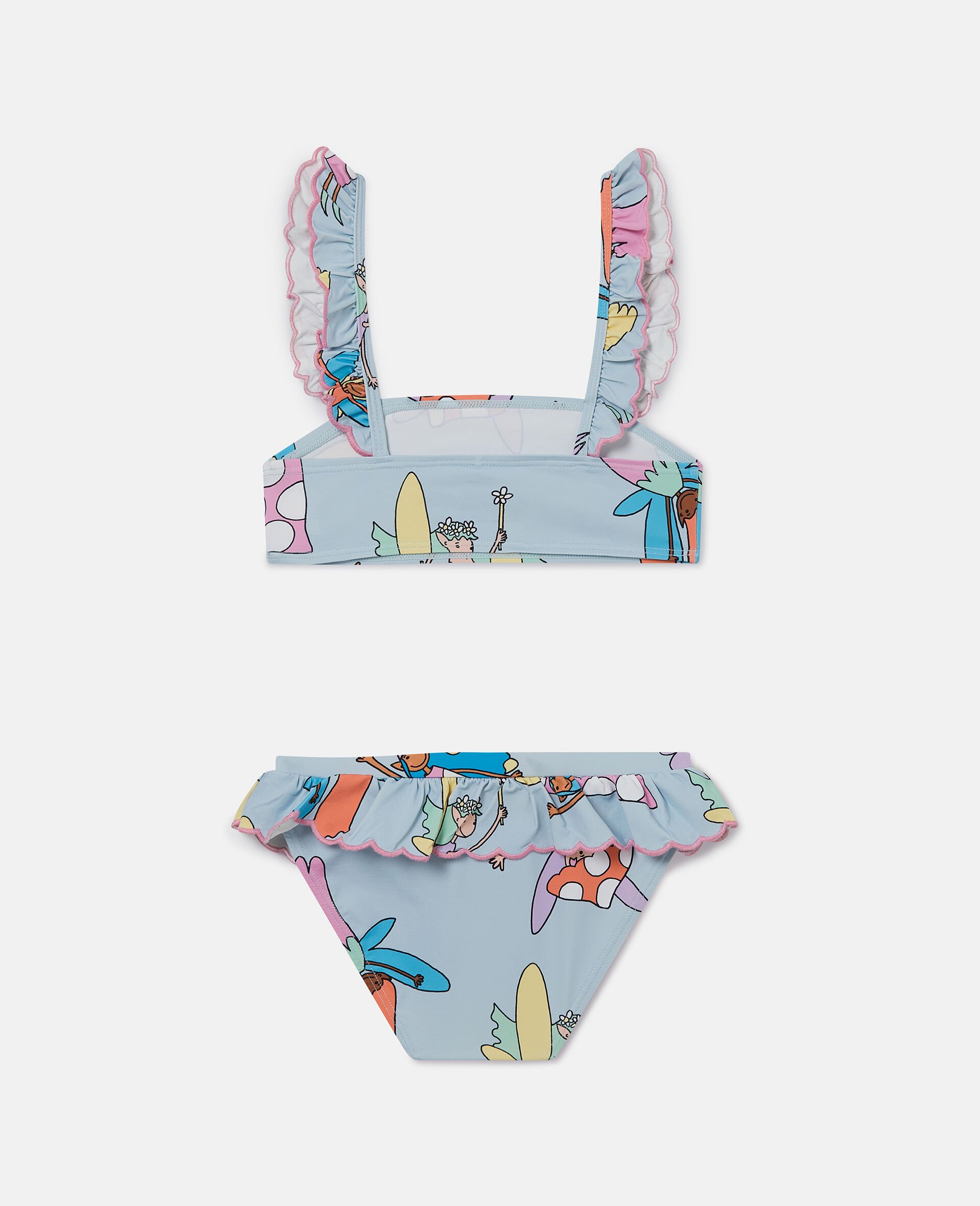 Fairies Print Frilled Bikini -Blue-large image number 2