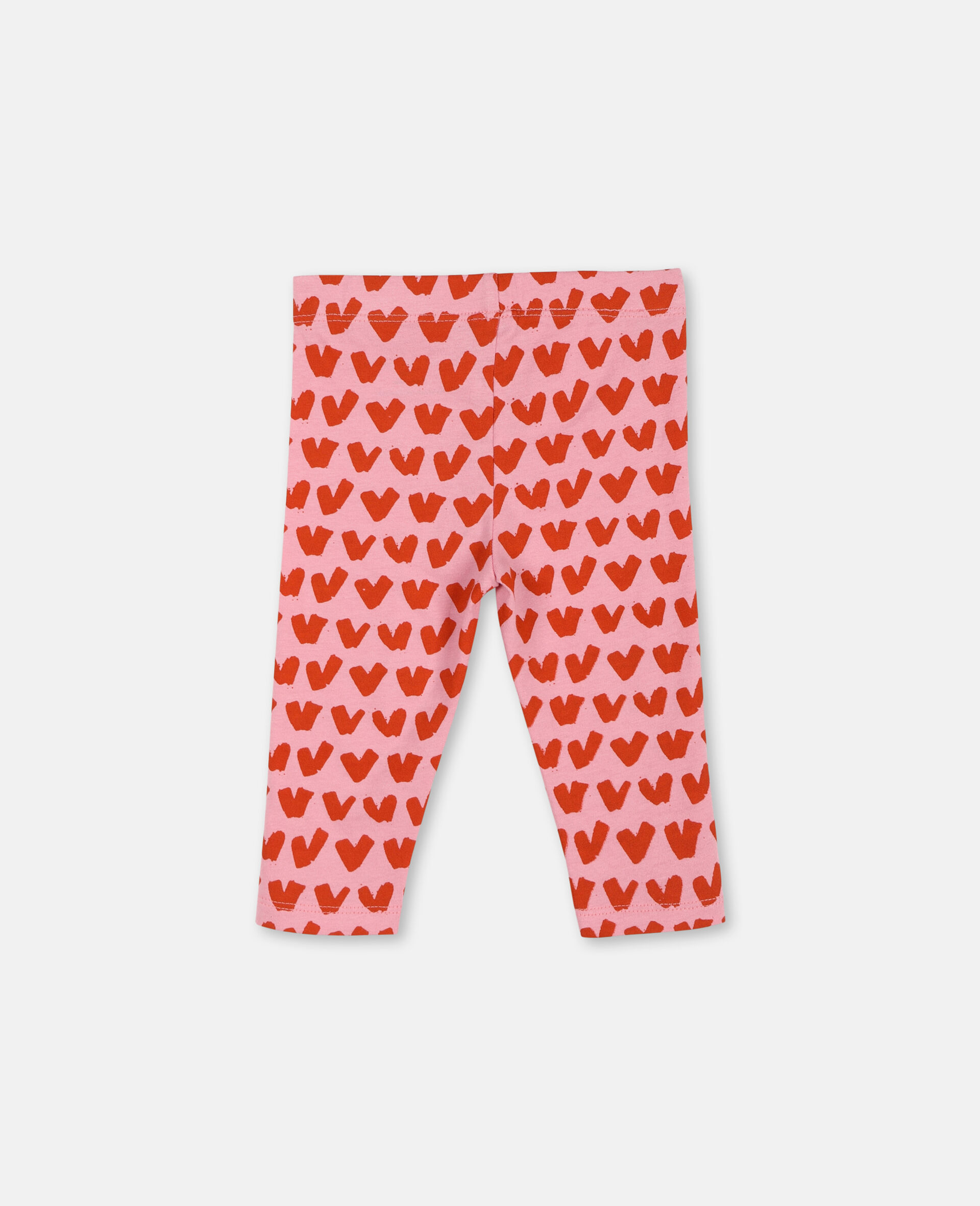 Hearts Cotton Leggings -Pink-large image number 3