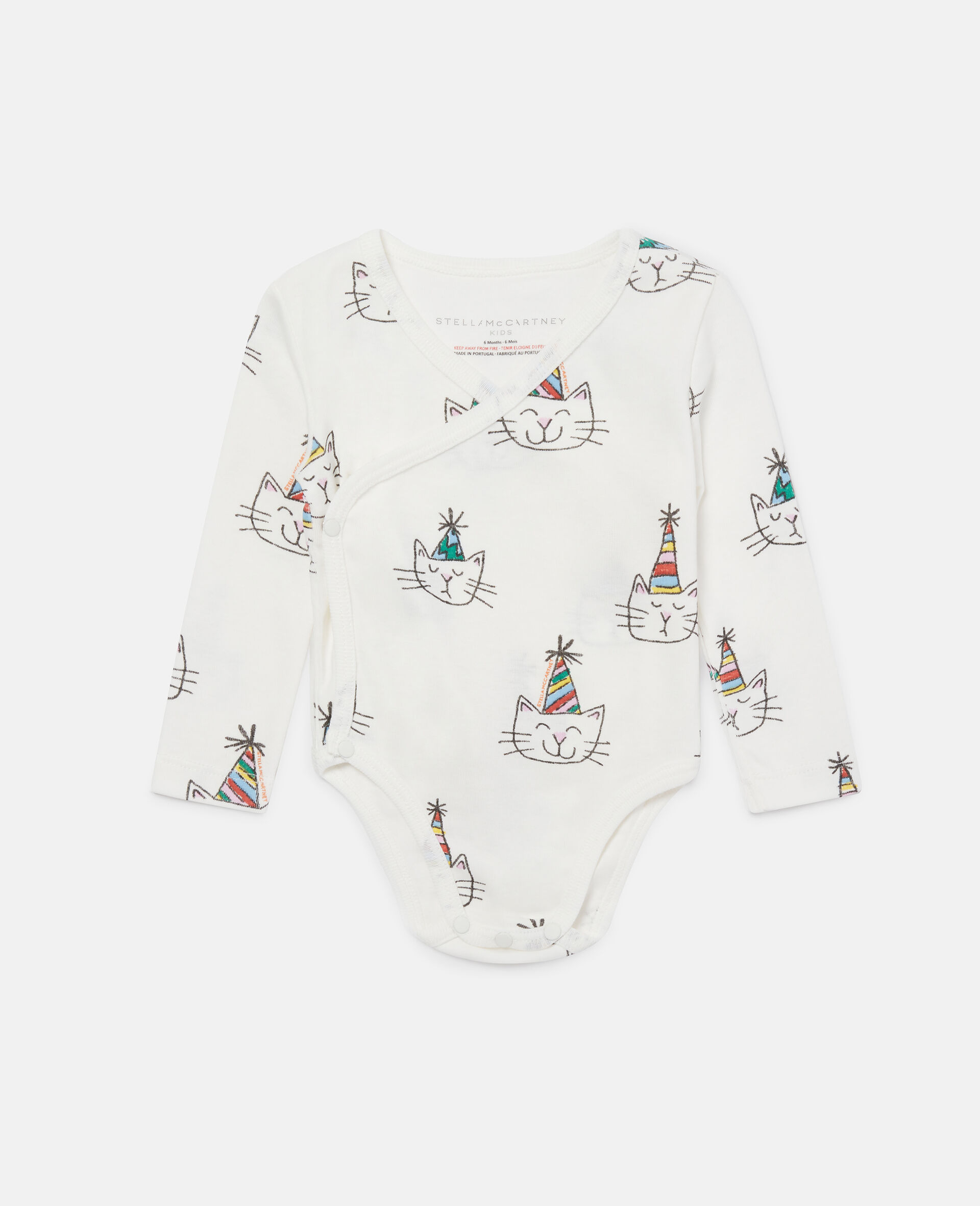 Cat Print Romper Gift Set-Cream-large Cat Print Romper Gift Set-Cream-large image number 1