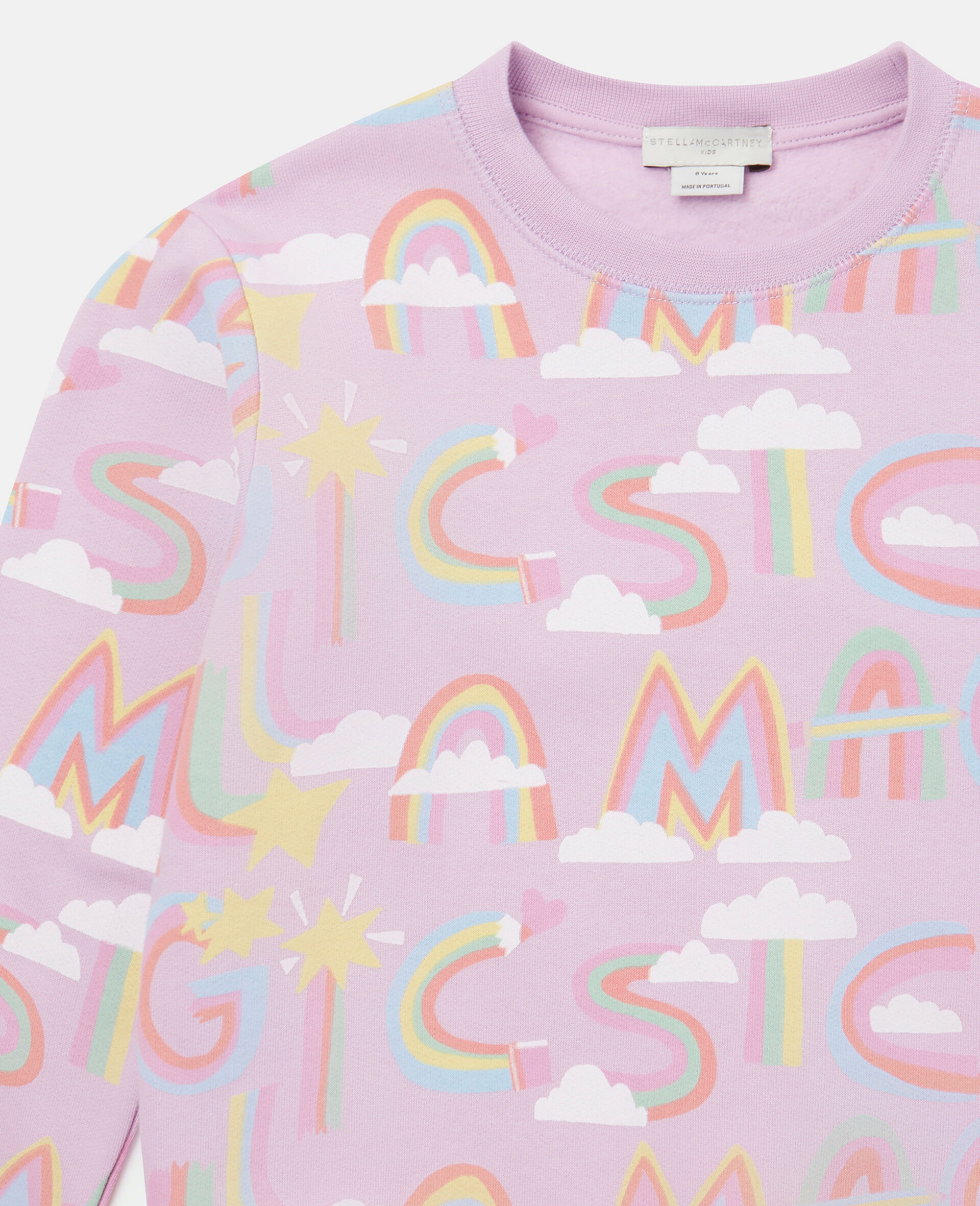 Rainbow Magic Print Sweatshirt-Purple-large Rainbow Magic Print Sweatshirt-Purple-large image number 1