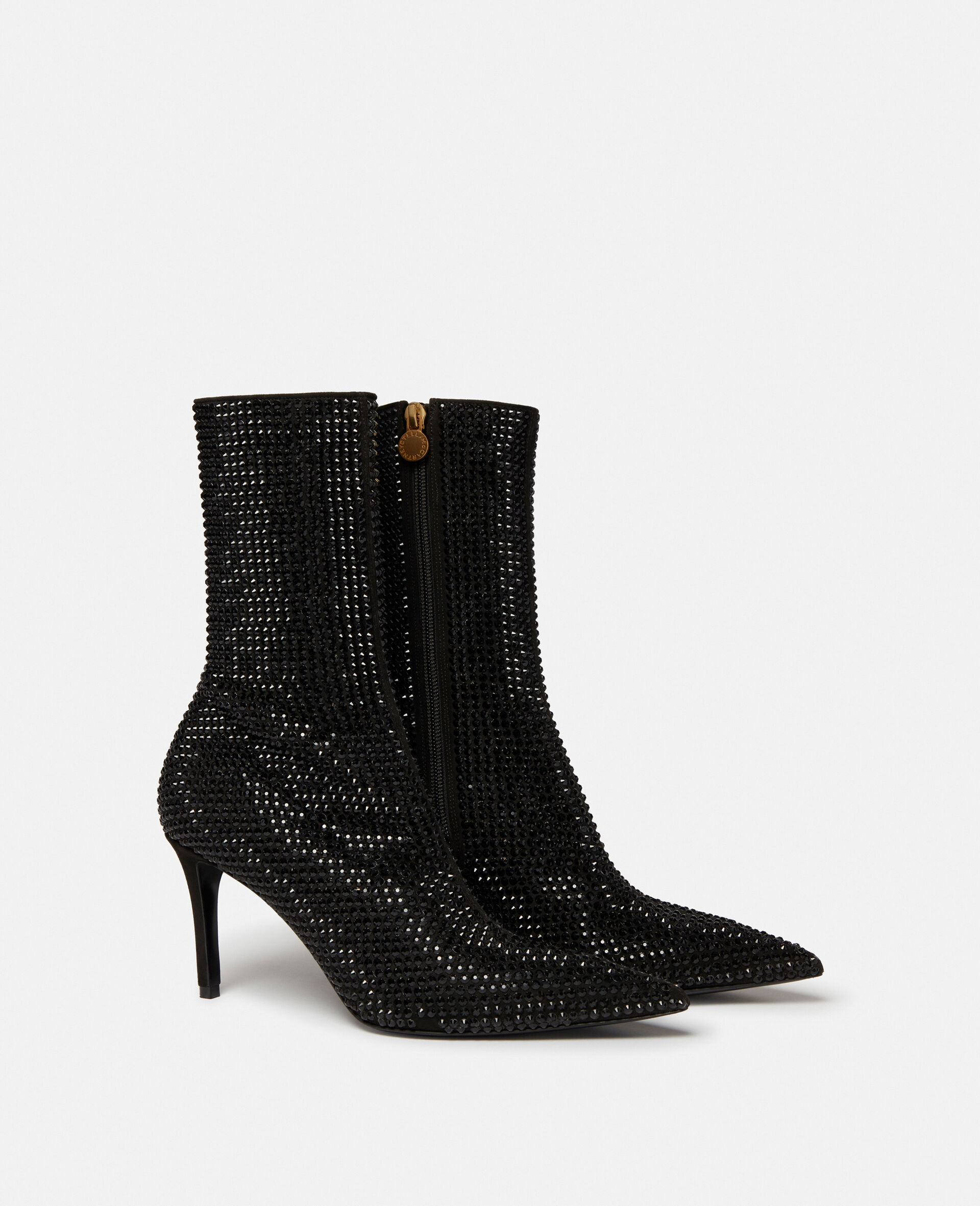 Stella Iconic Crystal Heeled Ankle Boots-Black-large image number 4