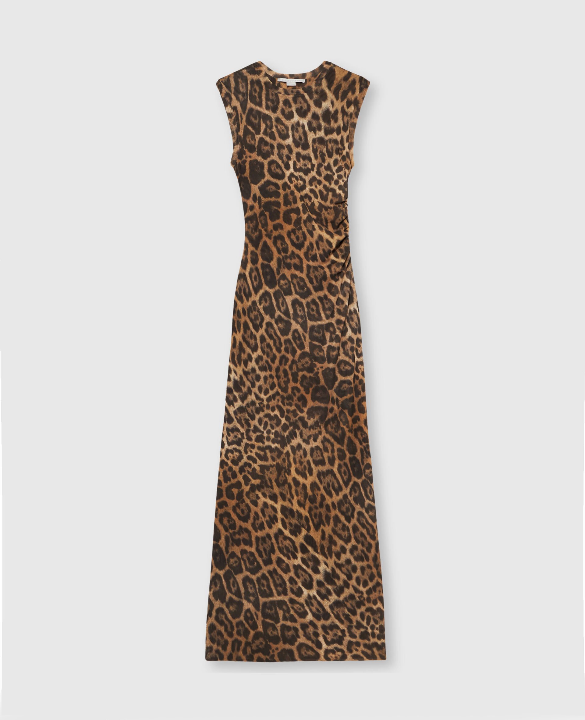 Leopard Sleeveless Maxi Dress-브라운-medium