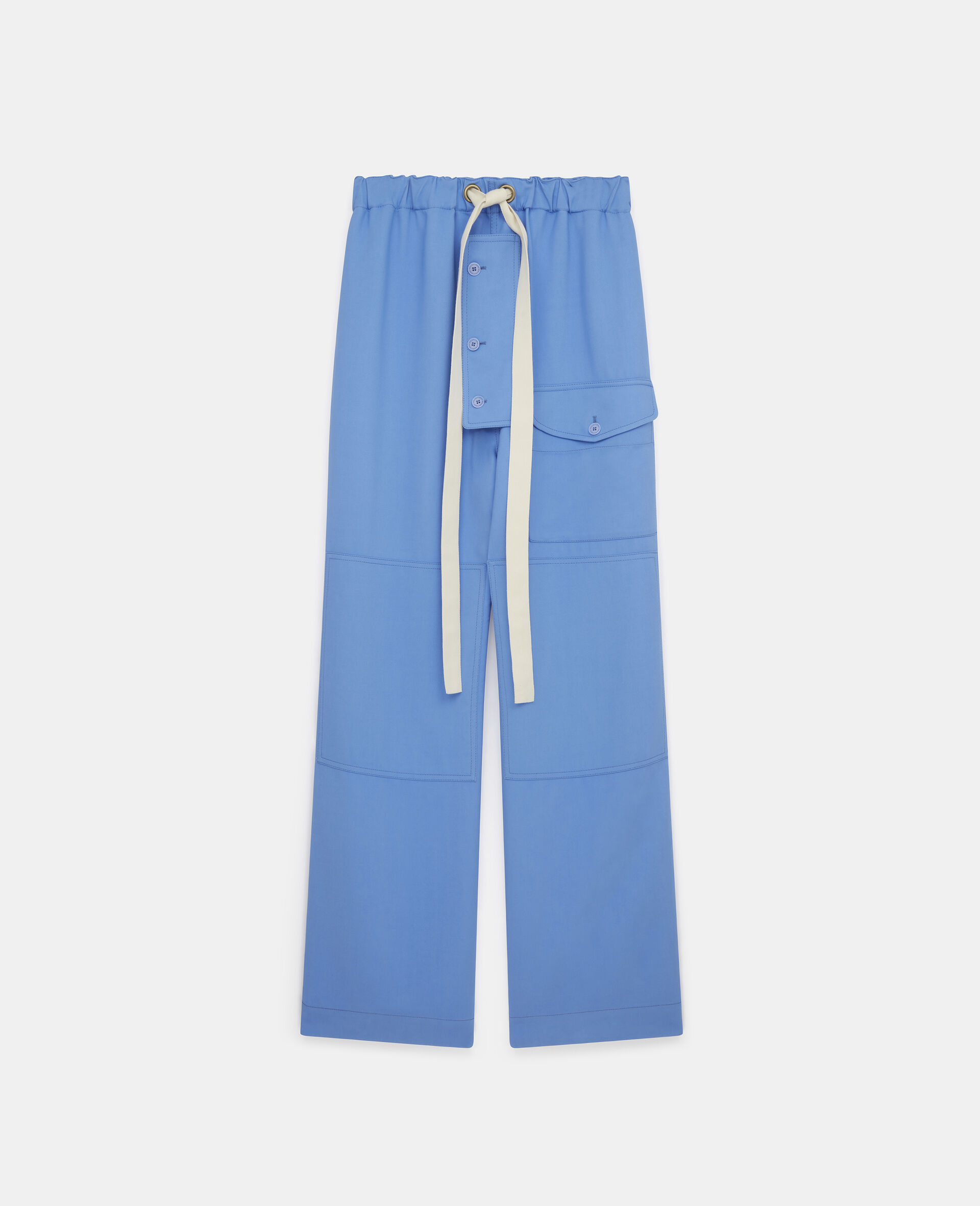 Twill Belted Cargo Pants-Blue-large image number 0