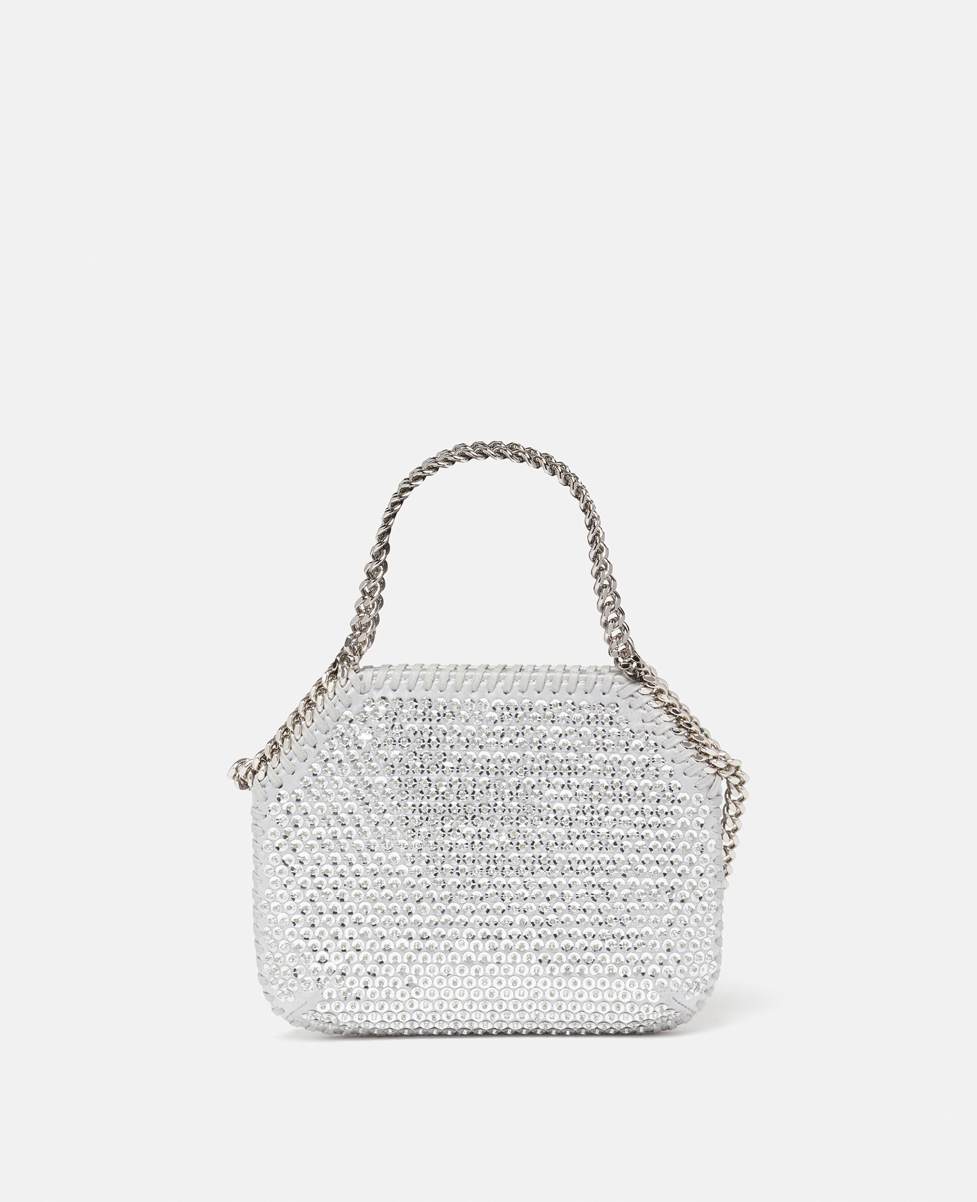 Falabella Sequin Tiny Tote Bag-Silver-large image number 3