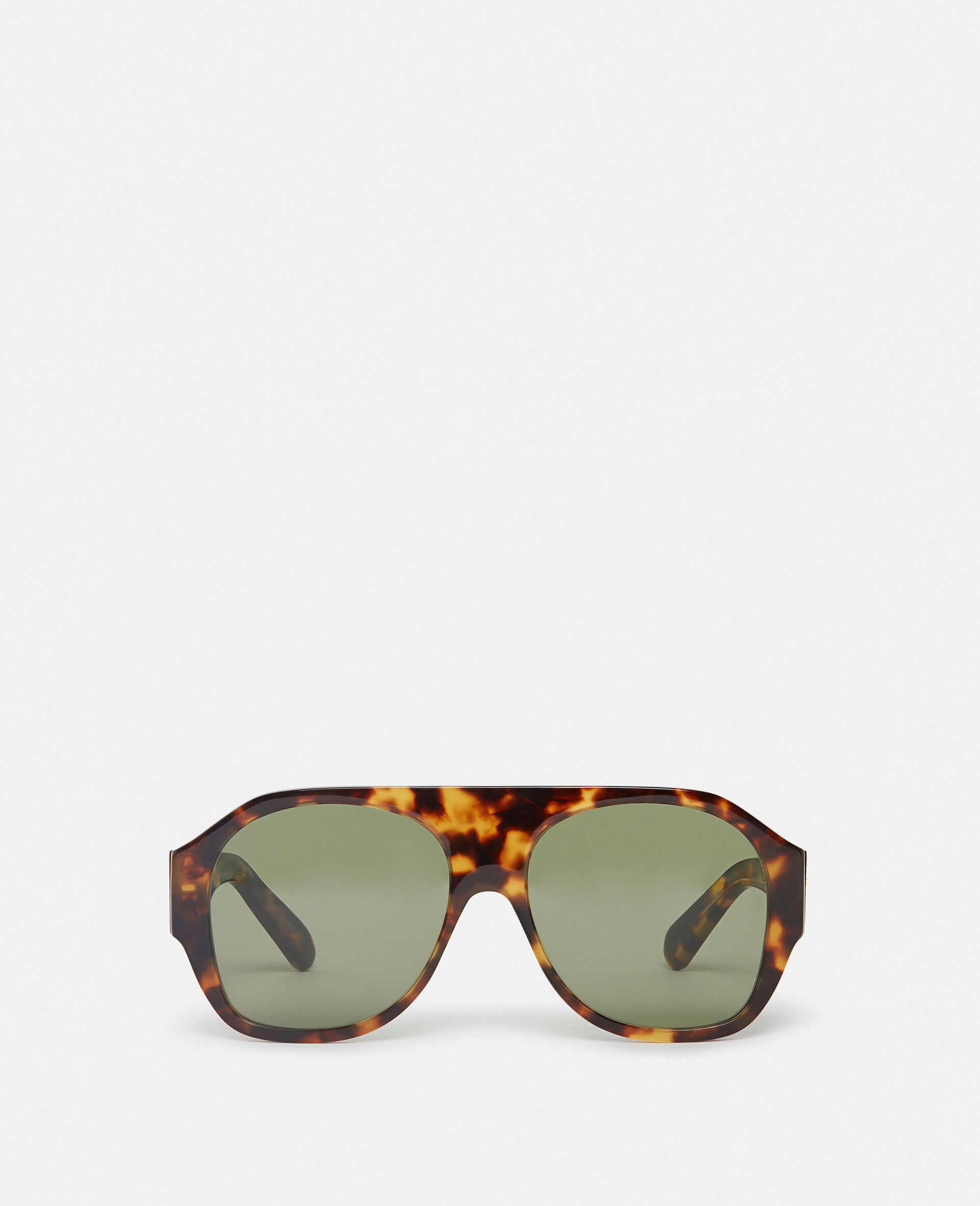 Logo Chunky Aviator Sunglasses-棕色-medium