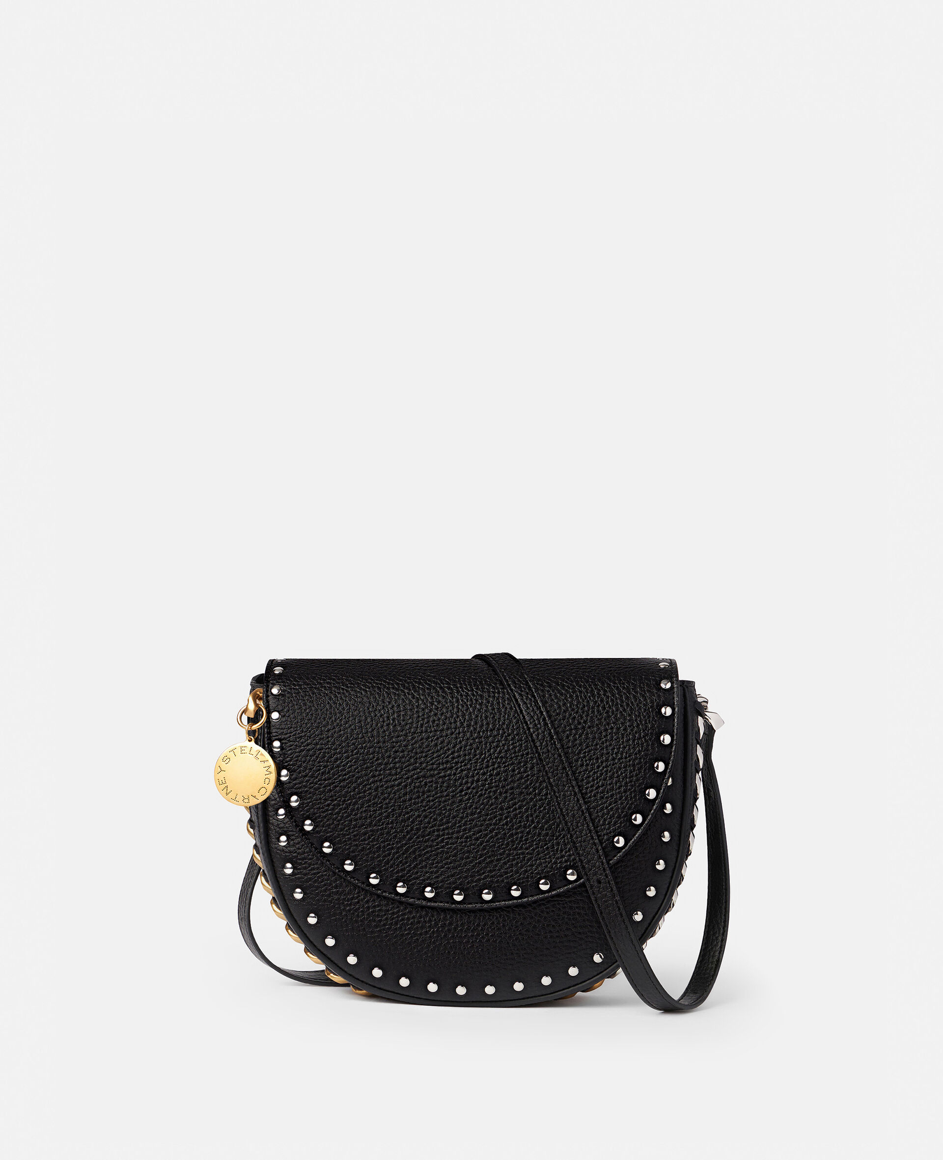 Frayme Studded Grainy Alter Mat Medium Flap Shoulder Bag-Brown-large image number 0