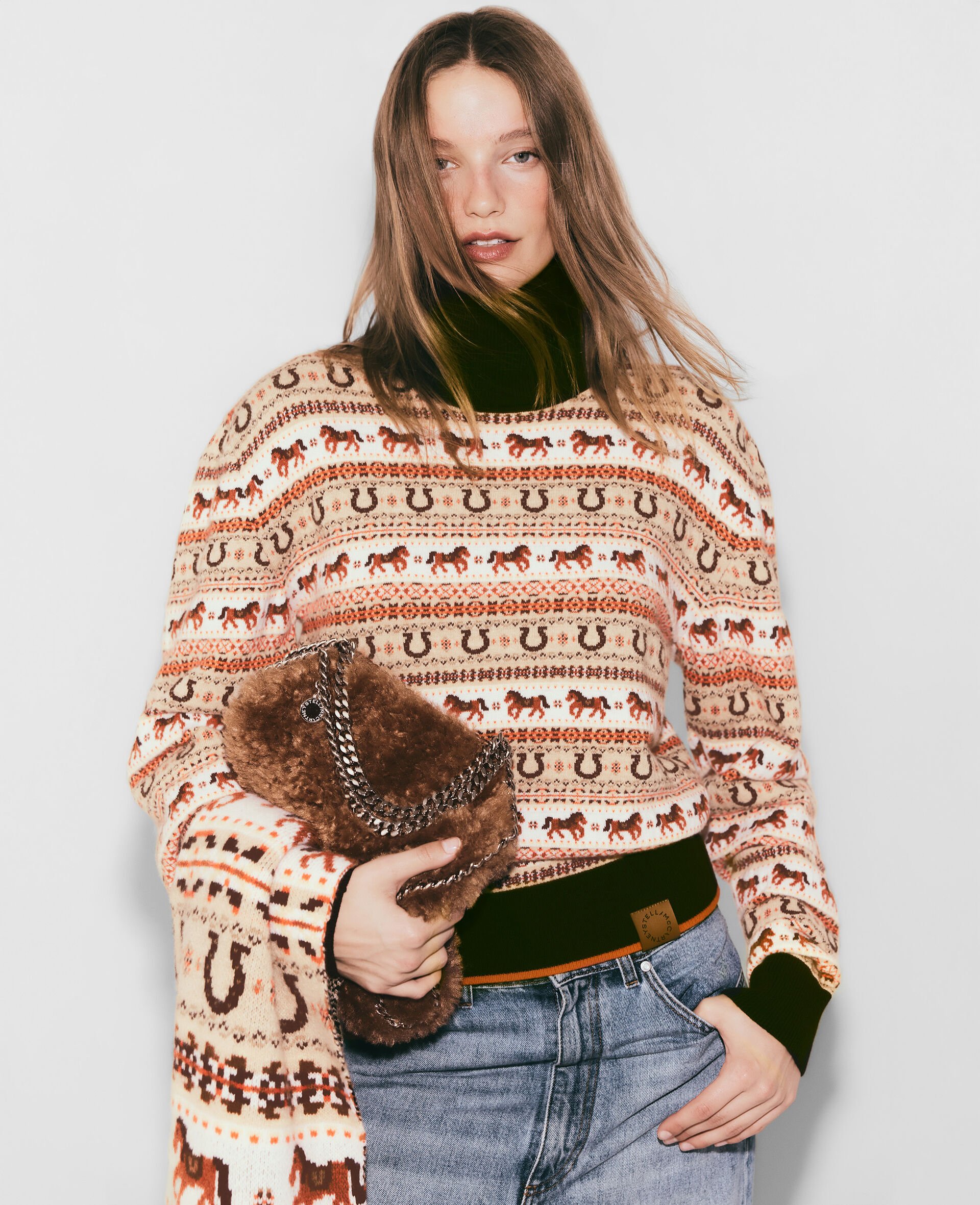 Fair Isle Wool Turtleneck-Multicolour-model