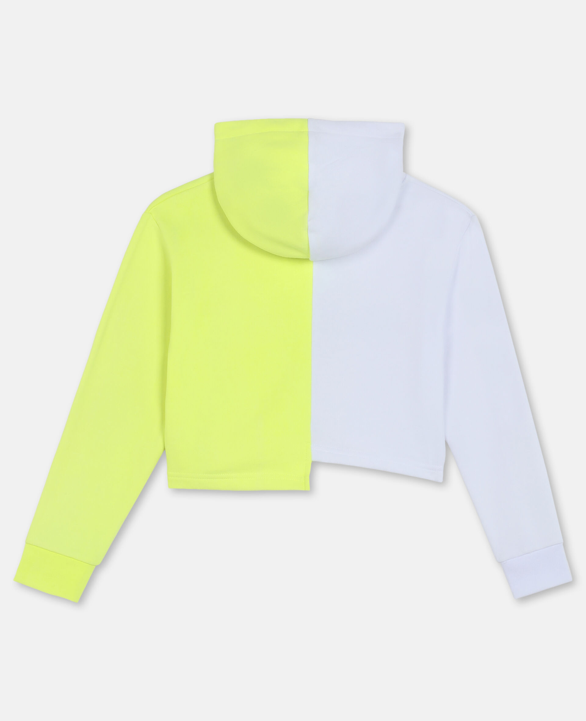 Sweat-shirt à capuche de sport en molleton de coton avec logo-Blanc-large image number 3