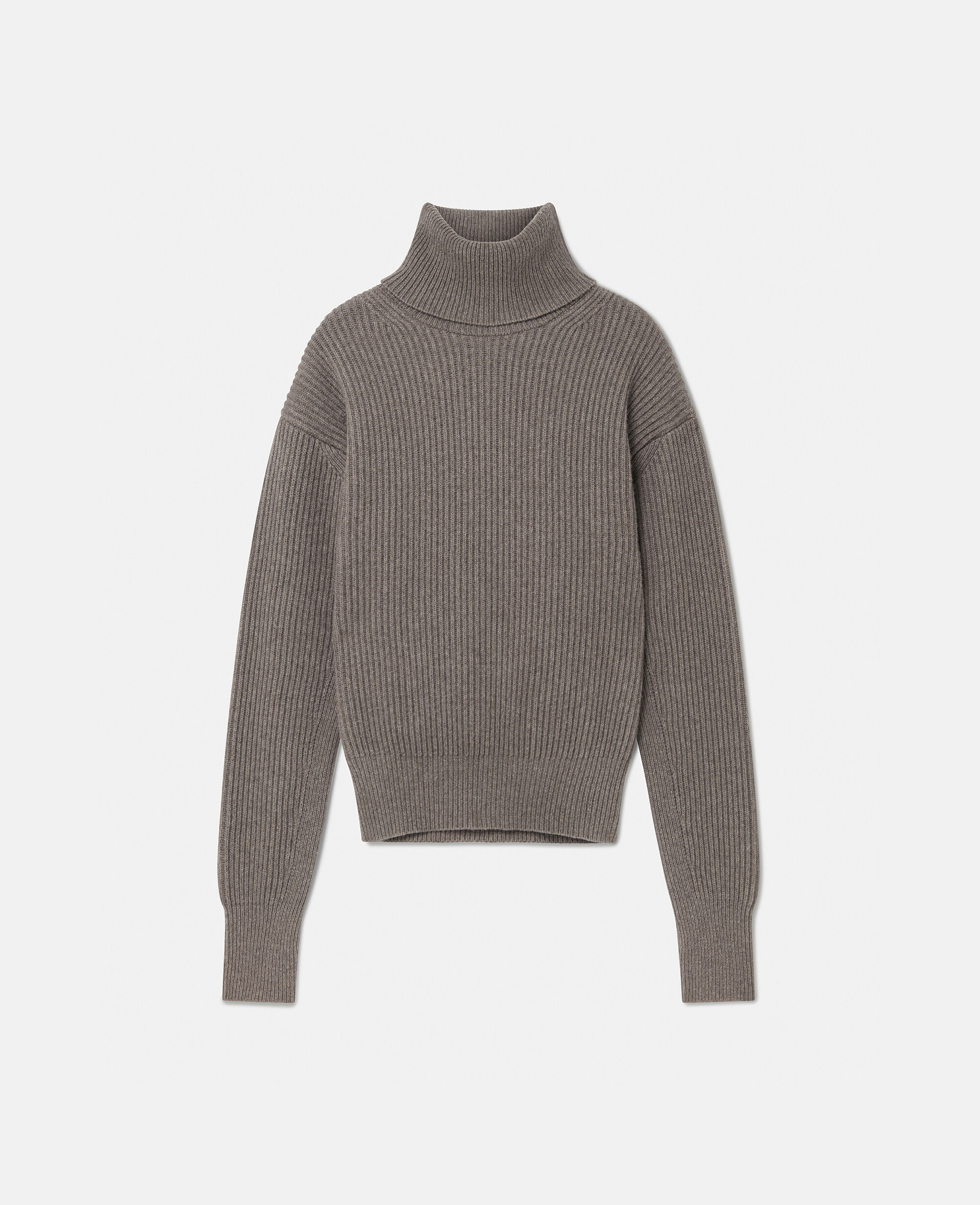 Women Taupe brown Long Sleeve Turtleneck Jumper Stella McCartney QA
