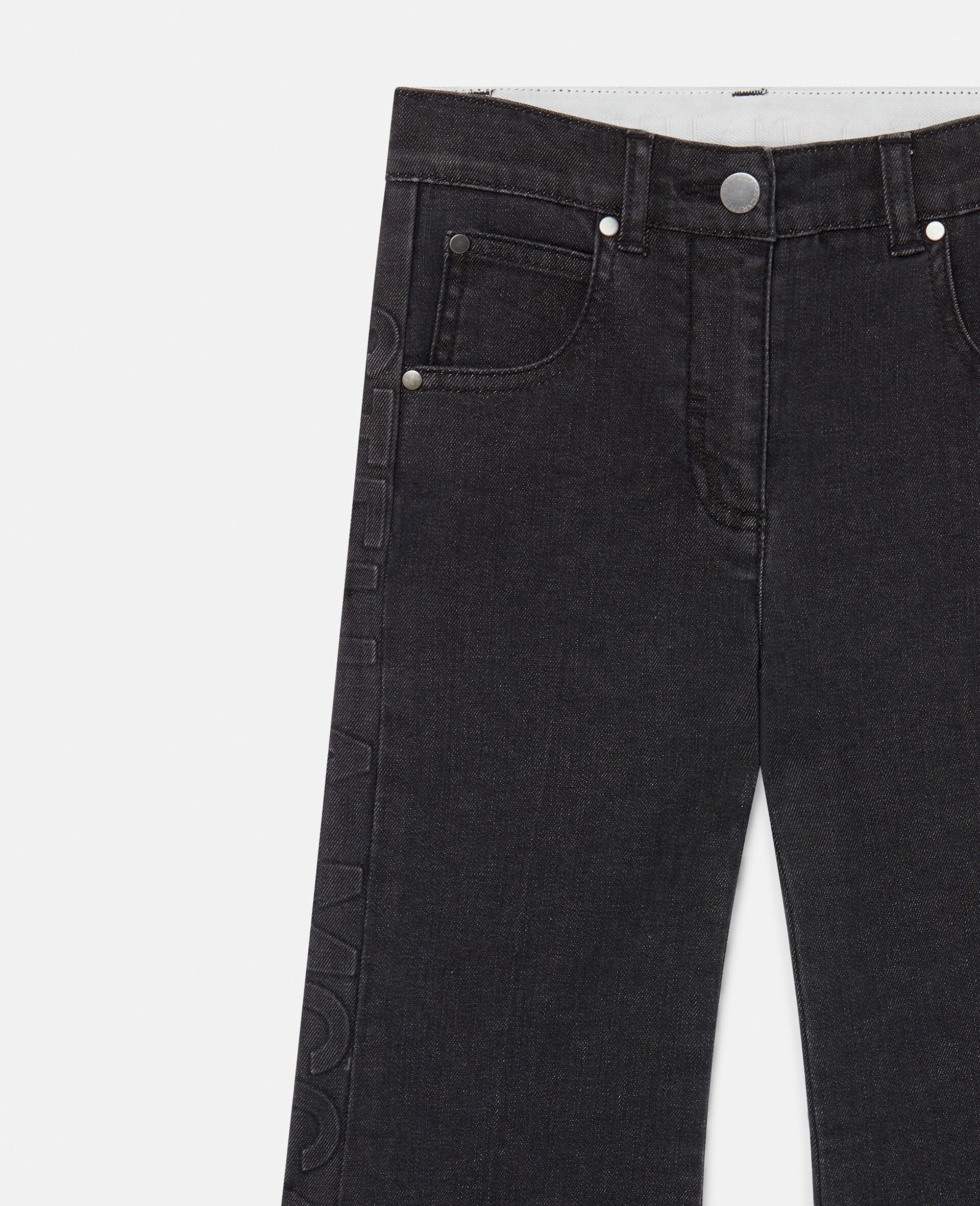 Flared Denim Jeans-Black-large Flared Denim Jeans-Black-large image number 1