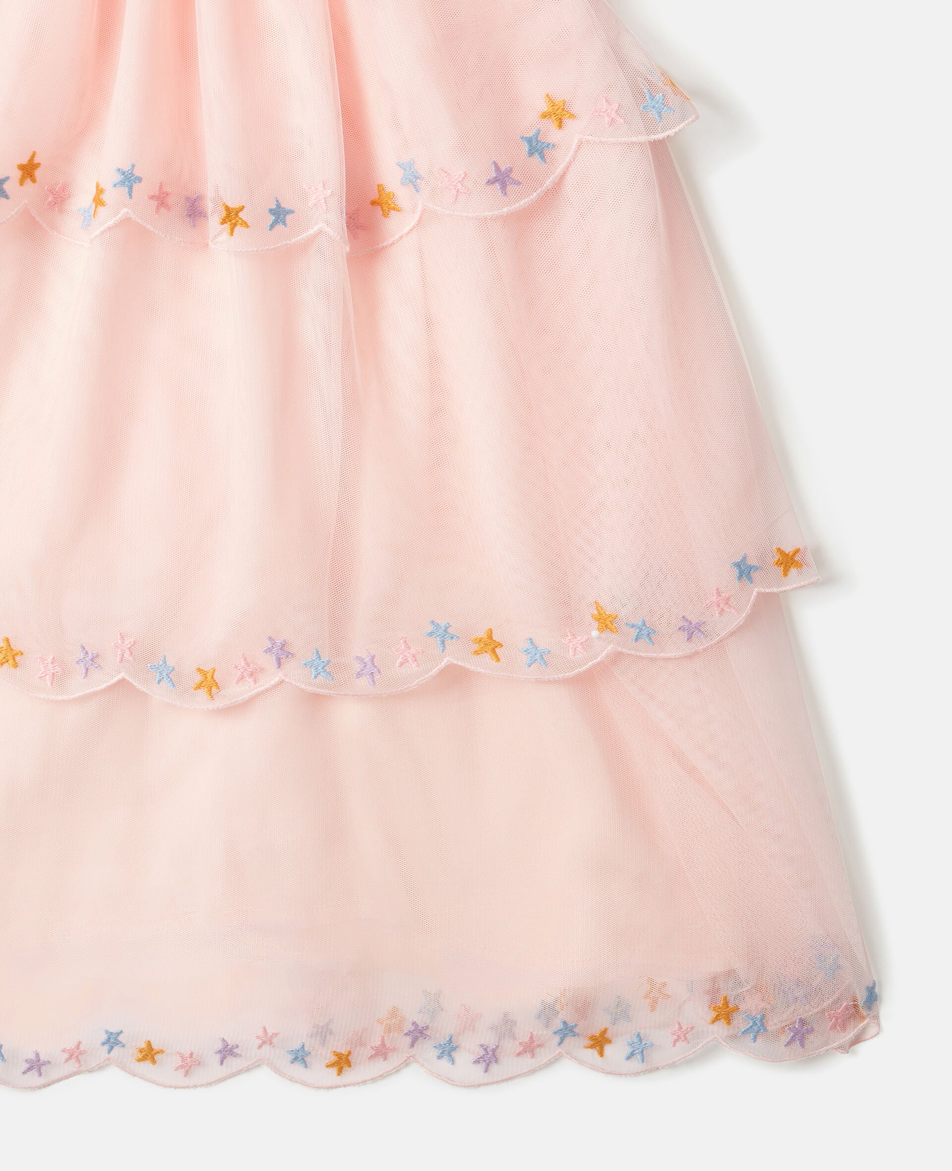 Tiered Tulle Ruffle Dress-Pink-large image number 3