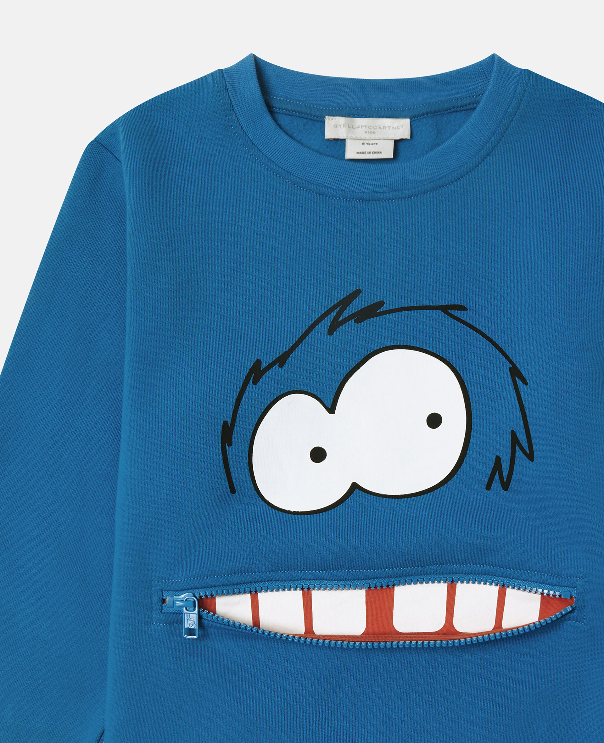 Monster Graphic Crewneck Sweatshirt-Blue-medium