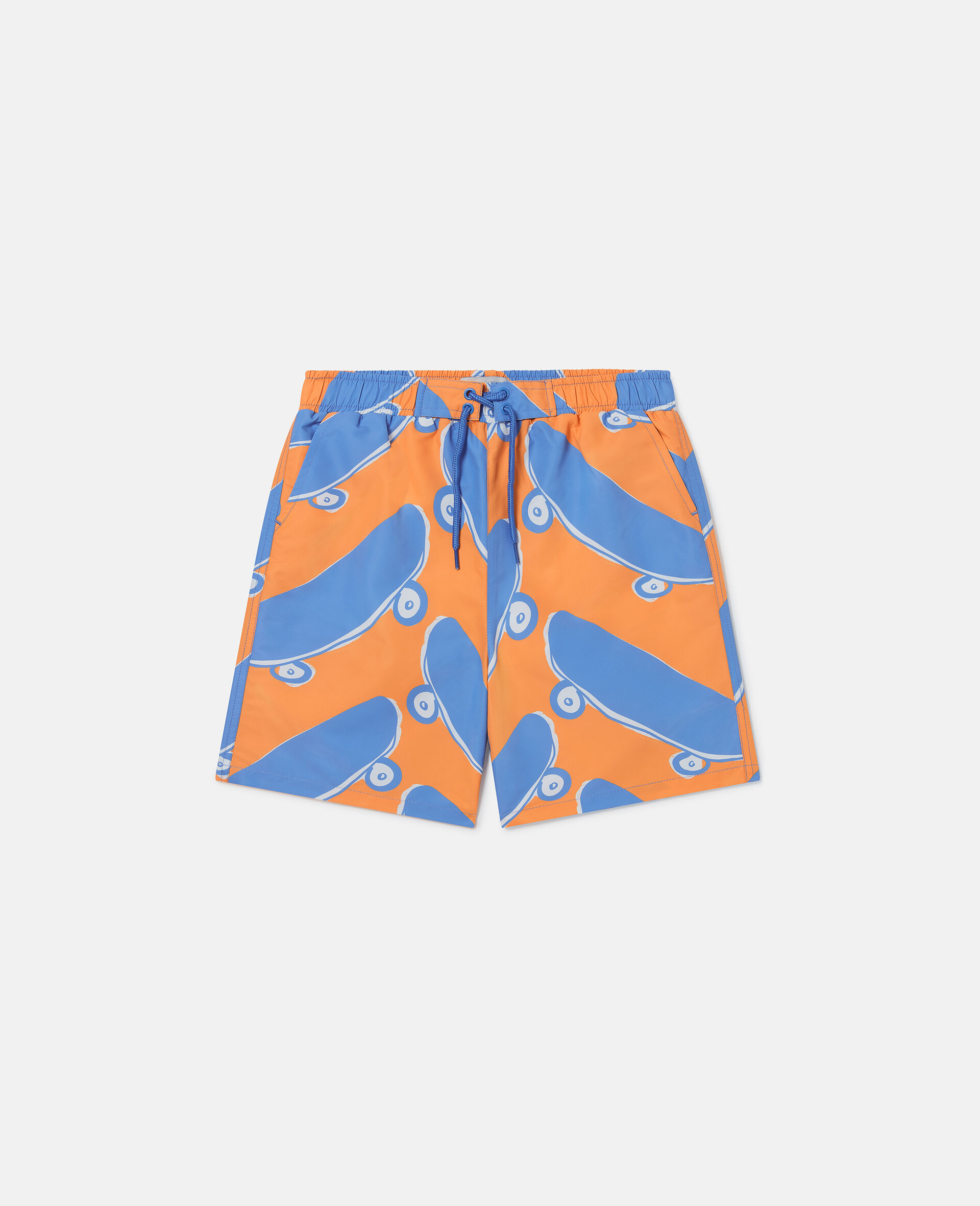 Skateboard Print Swim Shorts-Orange-large image number 0