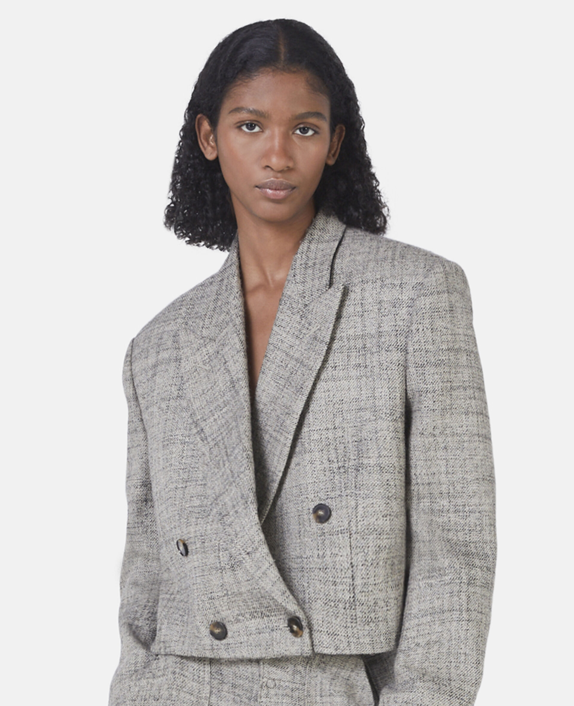 Women Oat Cropped Boxy DoubleBreasted Blazer Stella McCartney AU