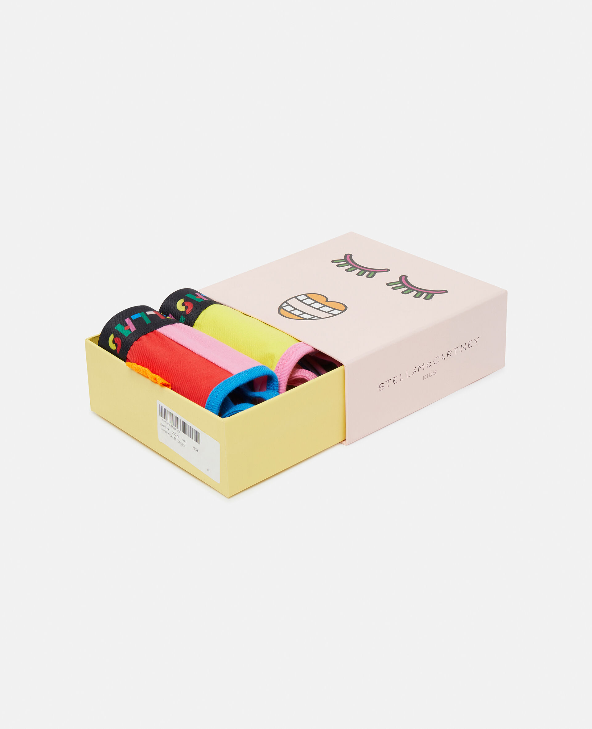 Colourblock Cotton Bra Set-Multicolour-large image number 3