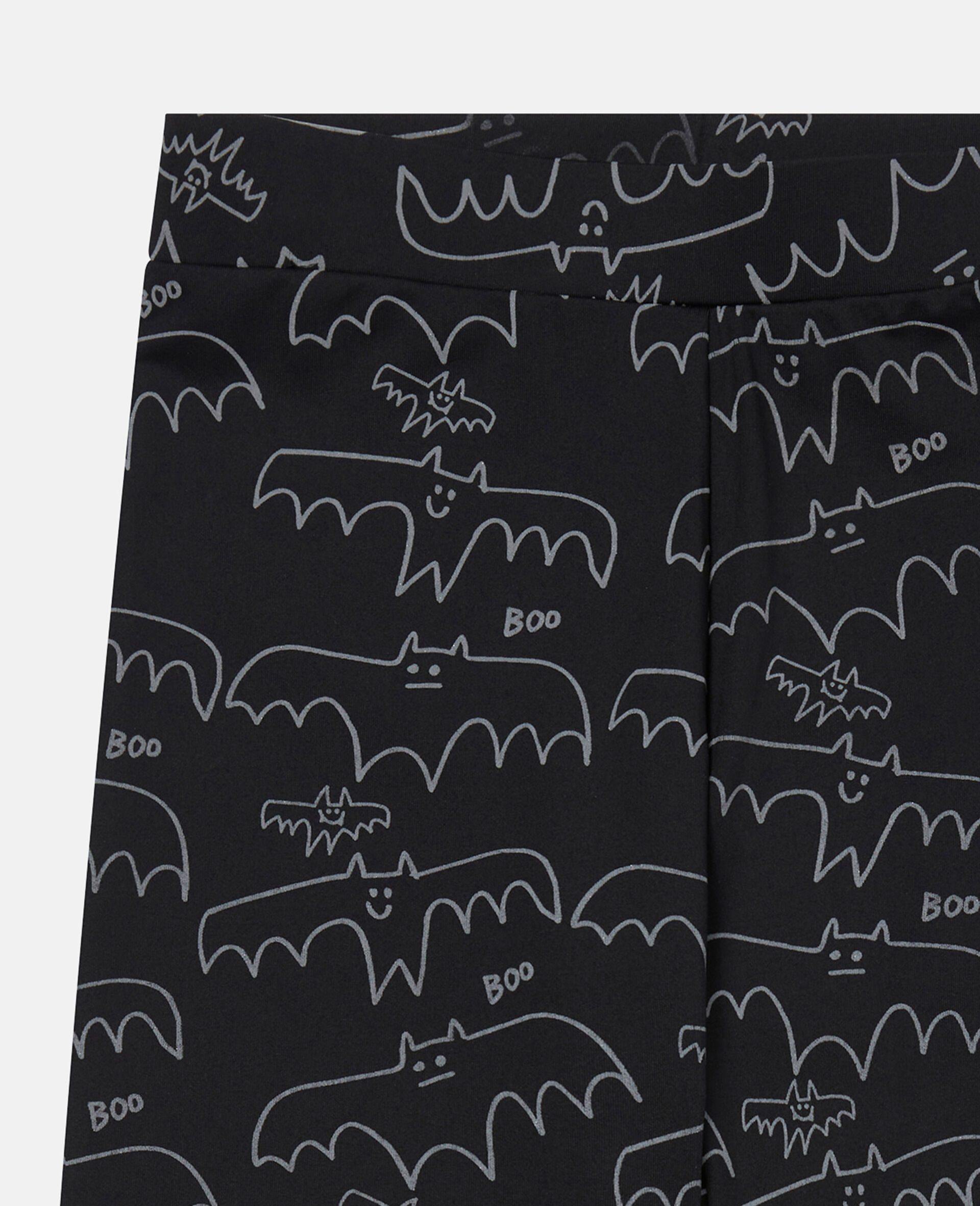 Halloween Reflective Bat Print Leggings-Black-large image number 1