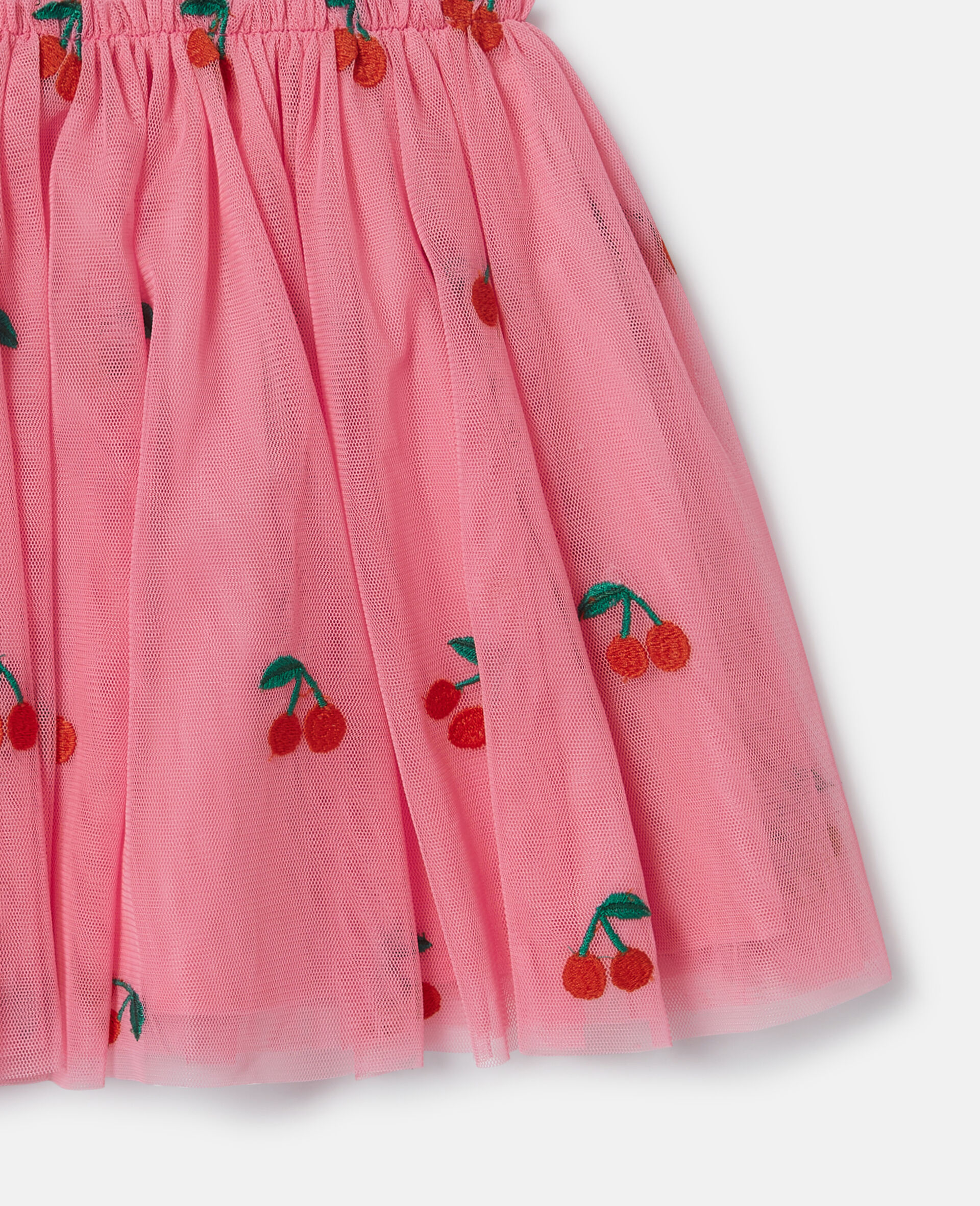 Cherry Embroidered Tulle Skirt-Pink-large image number 3