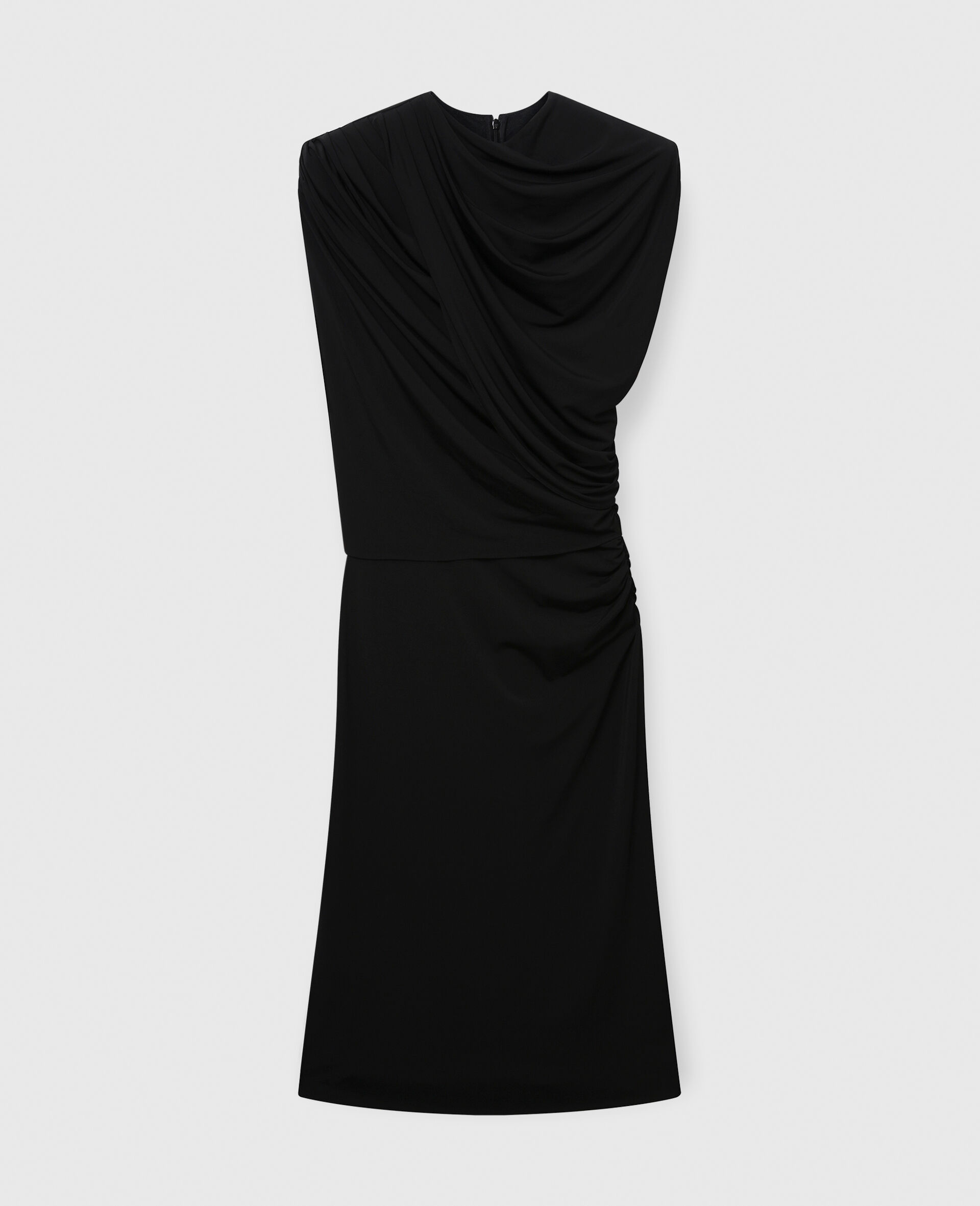 Wrap-Over Midi Dress-Black-large Wrap-Over Midi Dress-Black-large image number 0