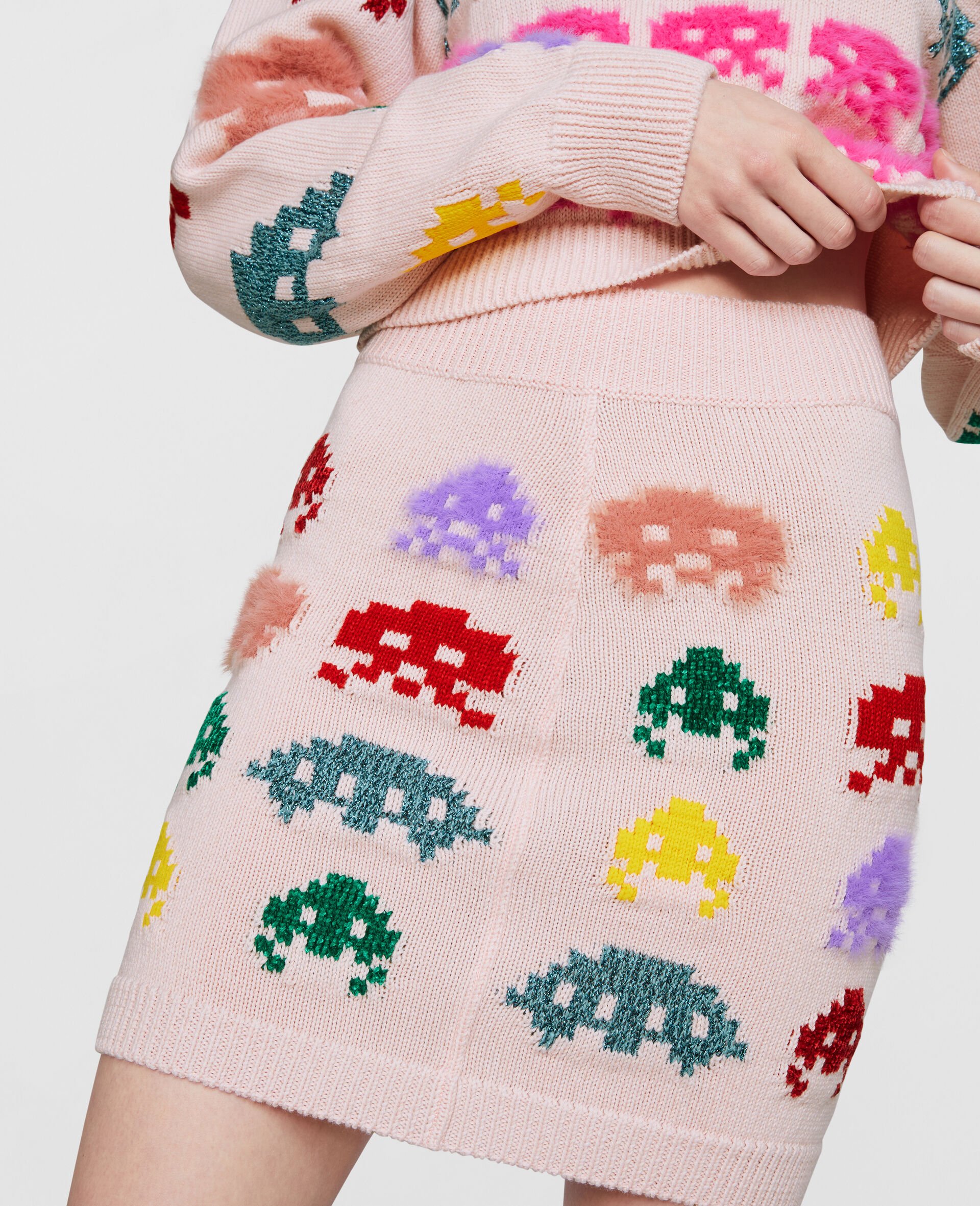 Gamer Knit Skirt-Pink-large image number 3