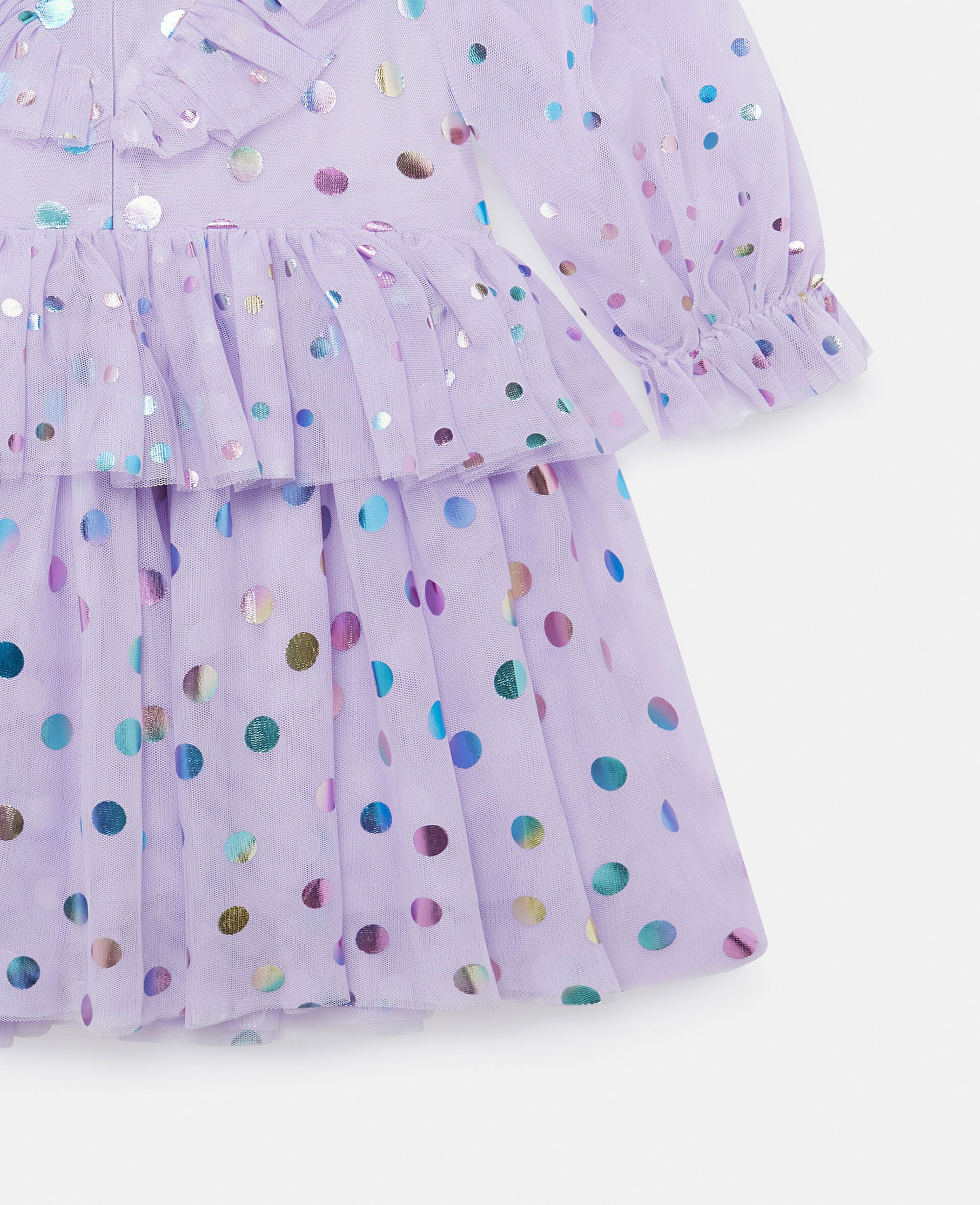 Frilled Pleated Tulle Dress-Purple-large Frilled Pleated Tulle Dress-Purple-large image number 4