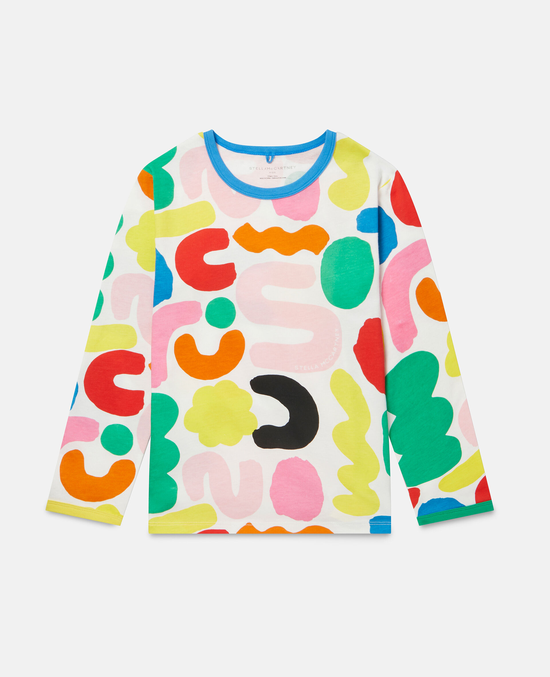 Abstract Shape Print Cotton T‐Shirt-Multicoloured-large image number 0