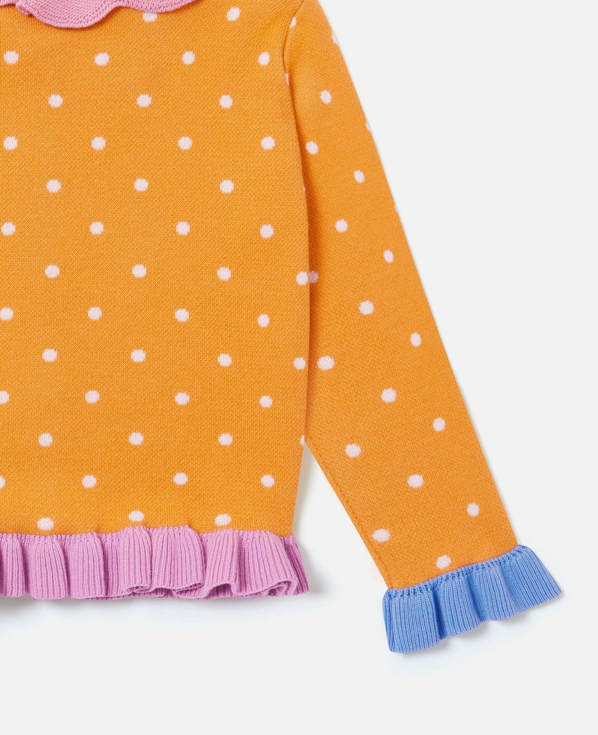 Floral Crochet Knit Cardigan-Orange-large image number 3