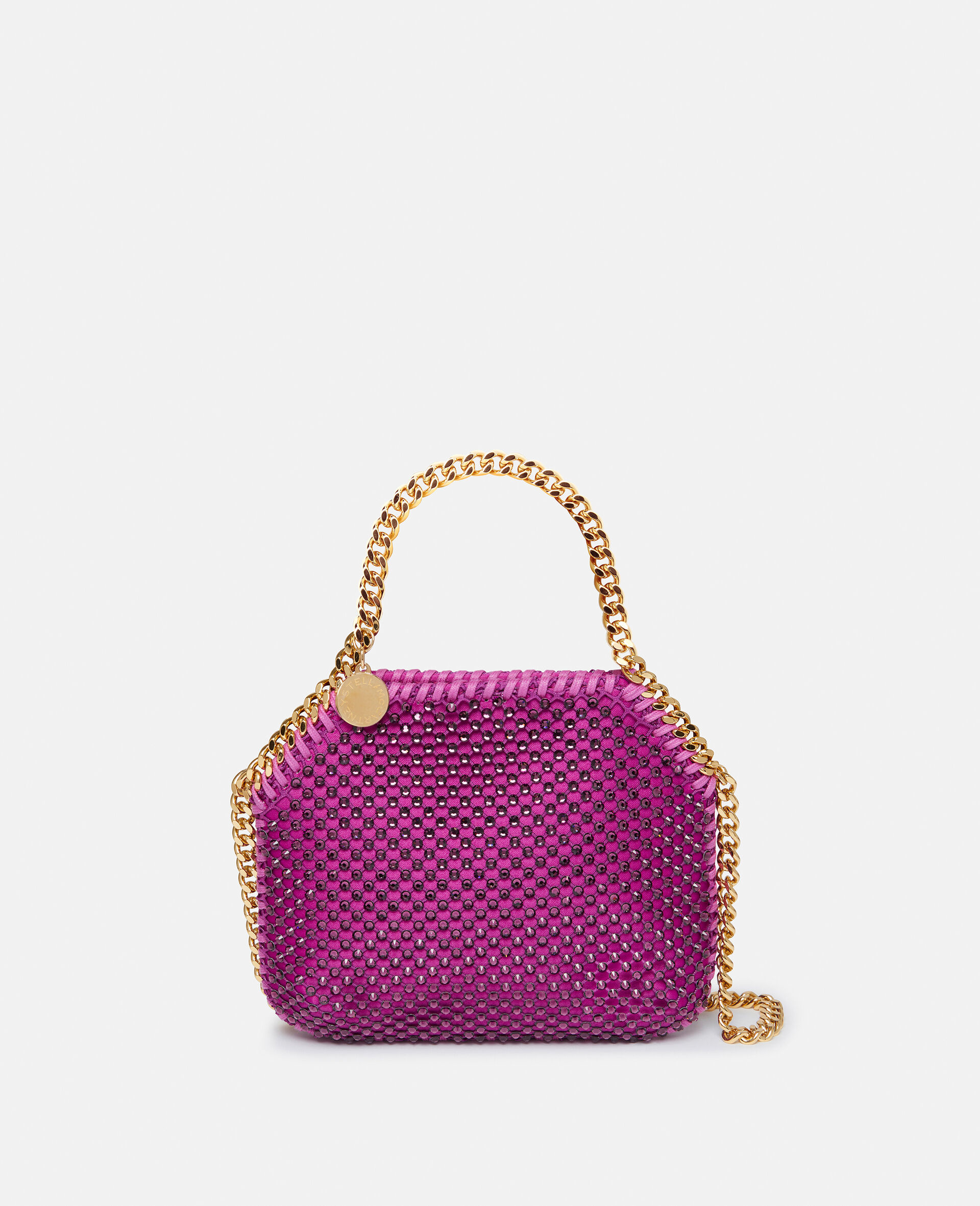 Women Bright Purple Falabella Crystal Mesh Mini Tote Bag | Stella 