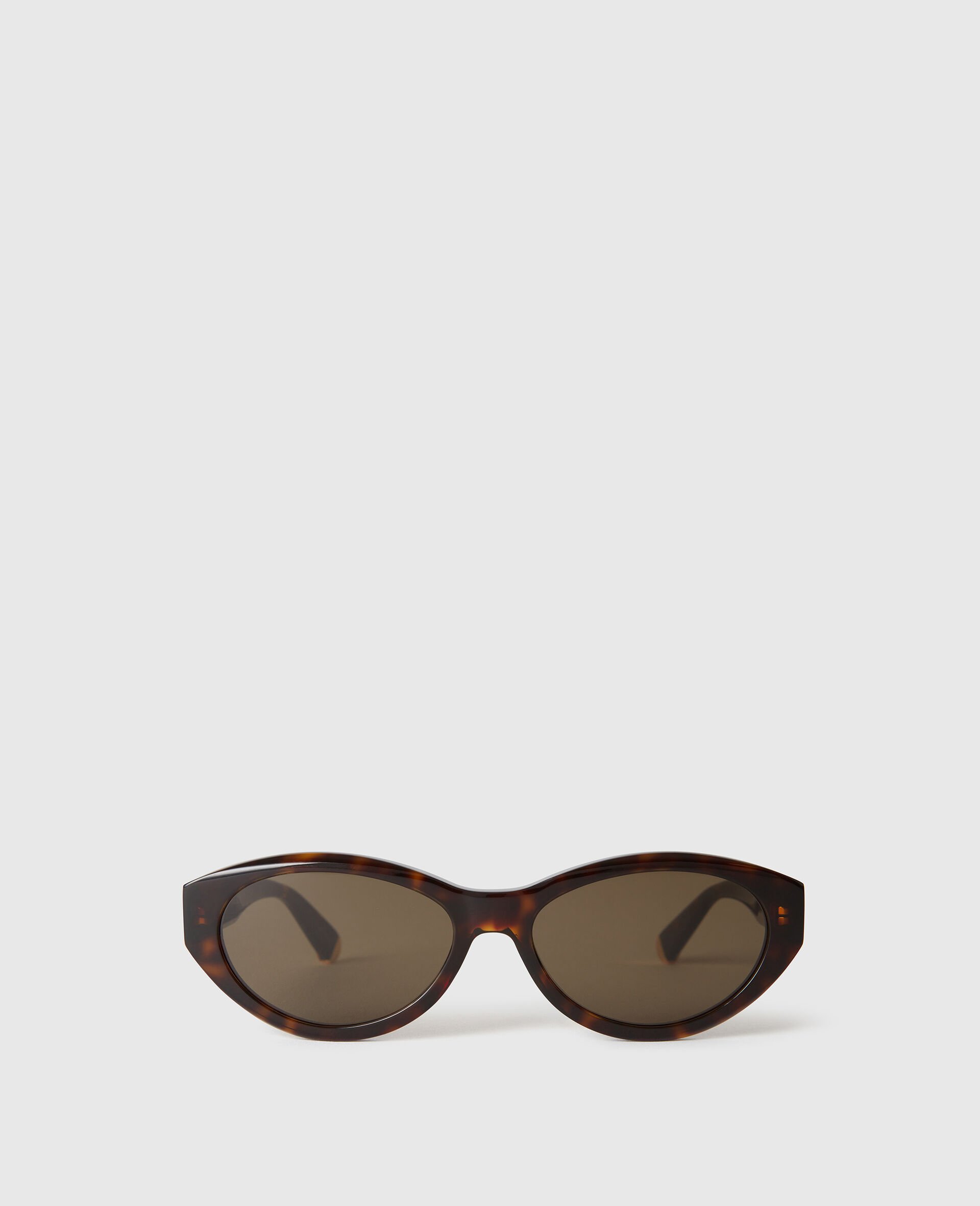 Occhiali da Sole Ovali con Logo-Marrone-medium