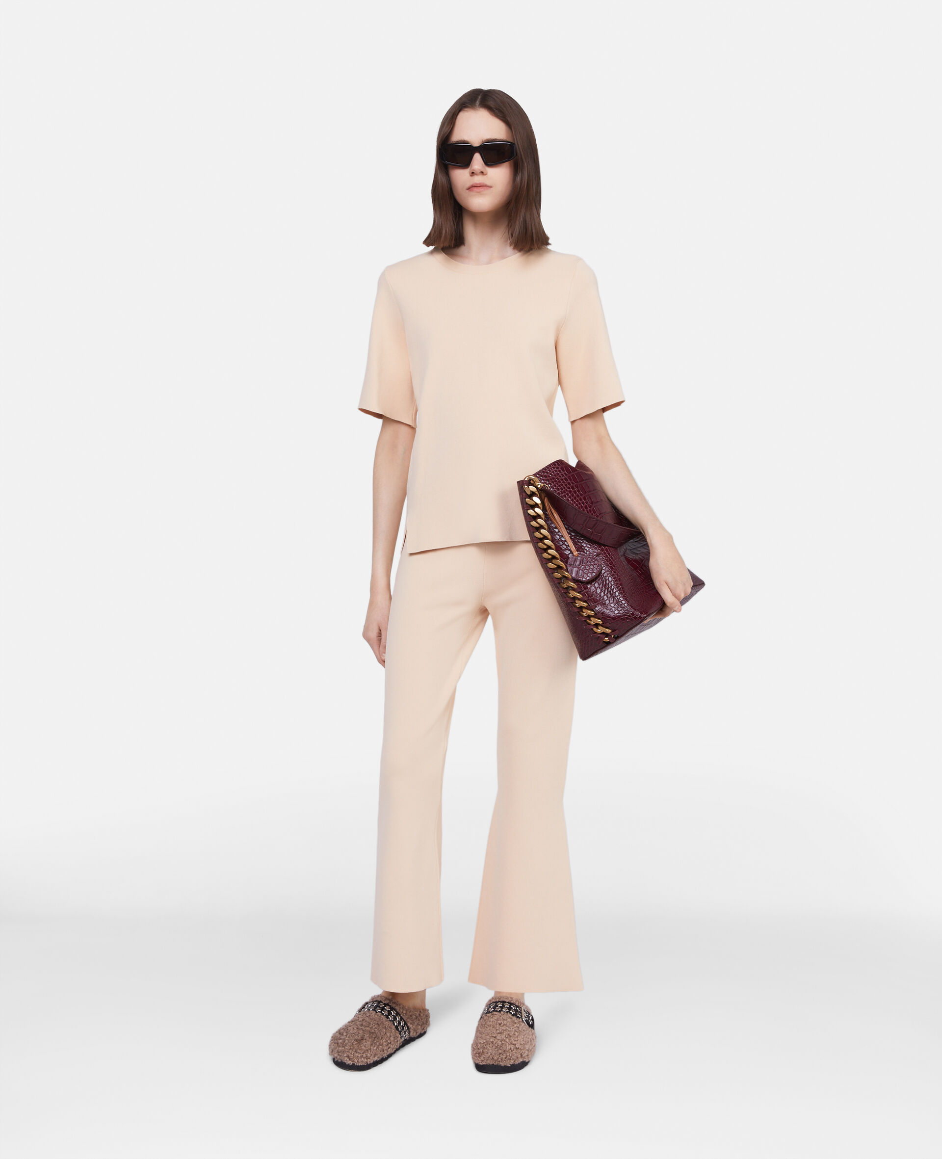 Compact Knit Top-Cream-model Compact Knit Top-Cream-model