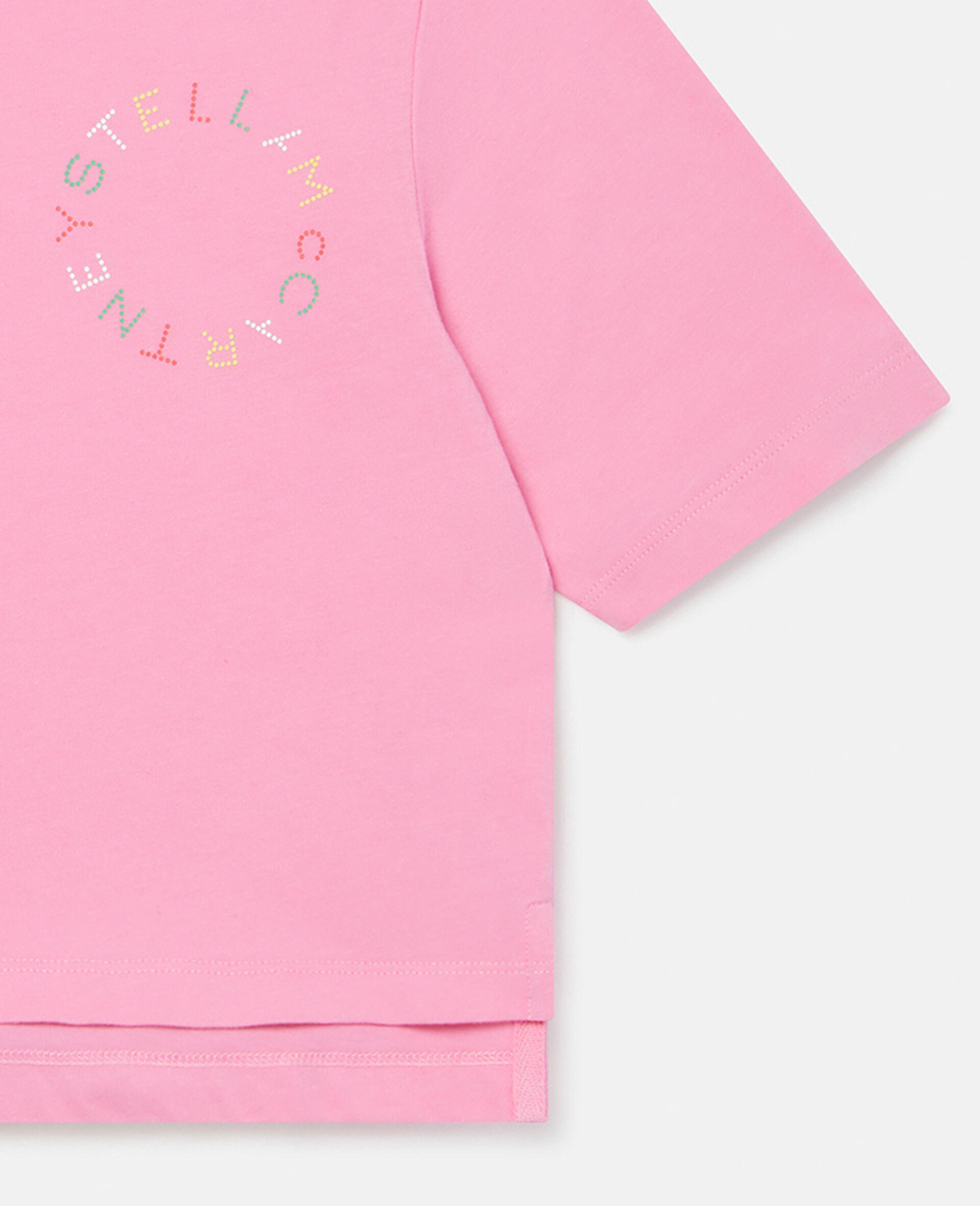 ロゴ オーバーサイズ コットン Tシャツ-ピンク-large image number 1