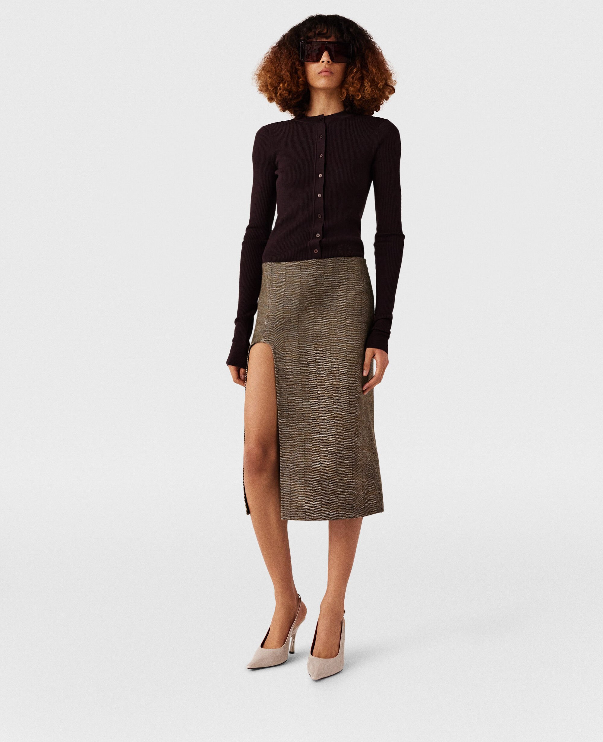 Tweed skirt beige new arrivals