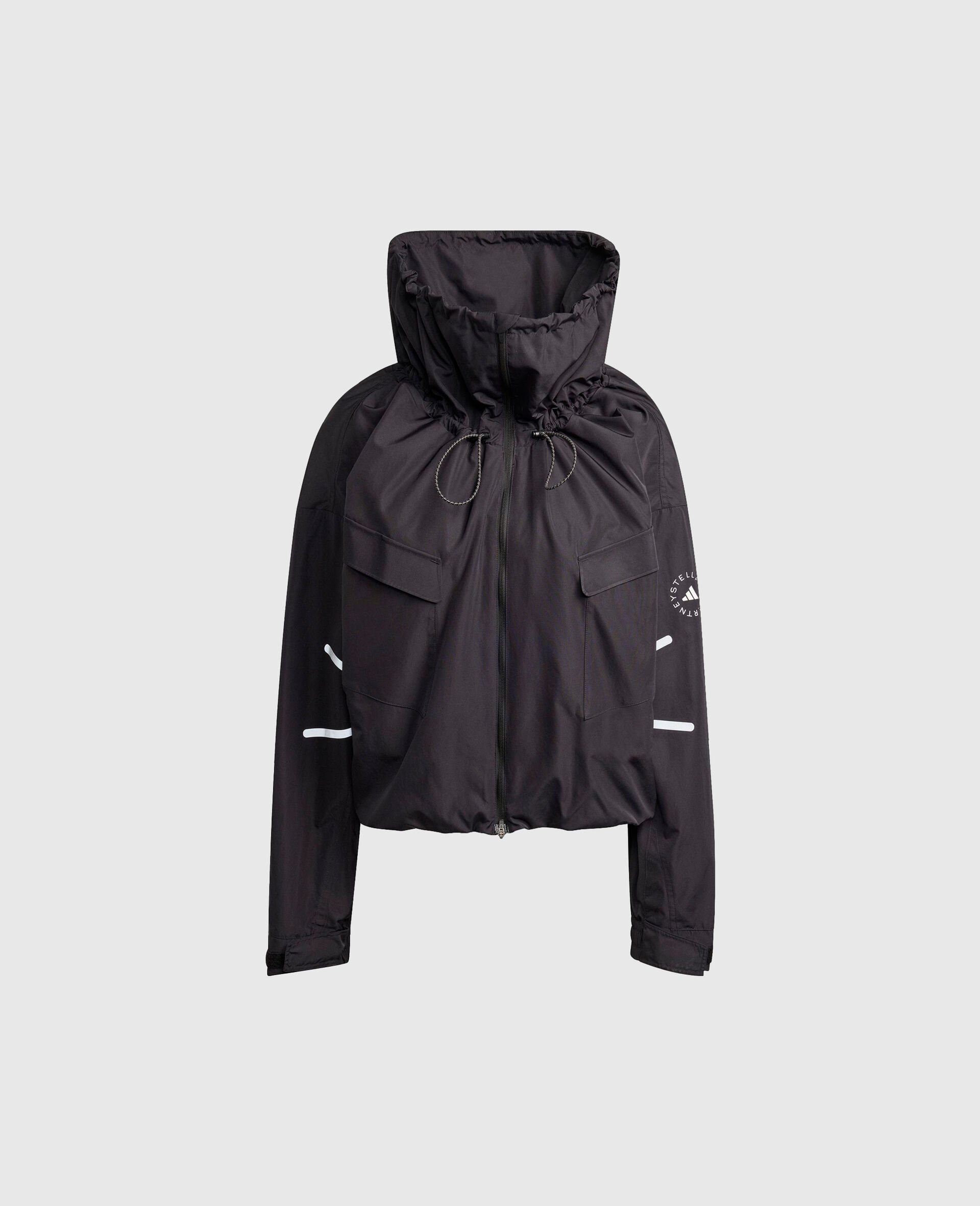 Veste a capuche avec col montant-Noir-medium