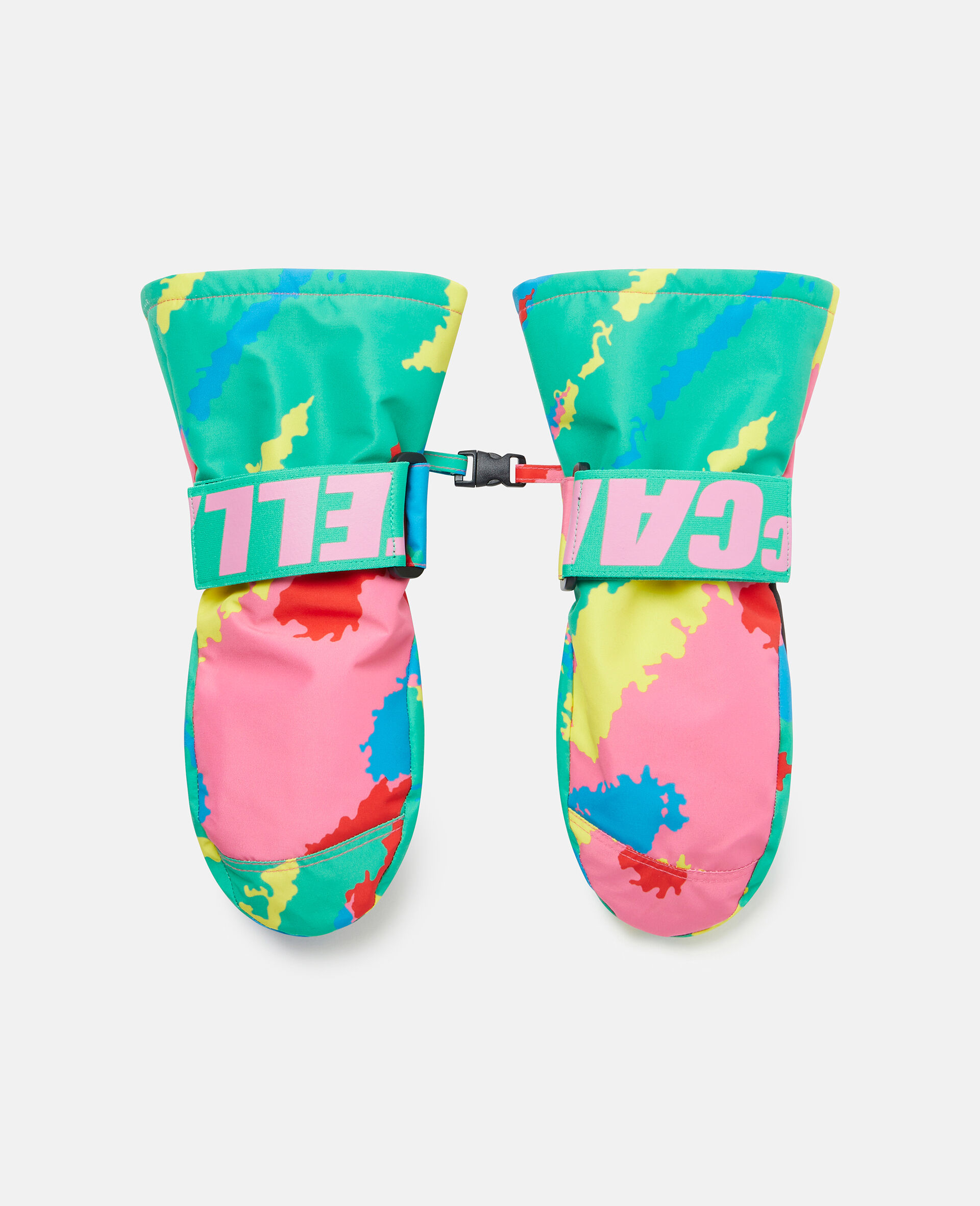 Spray Print Logo Snow Mittens-Multicoloured-large image number 0